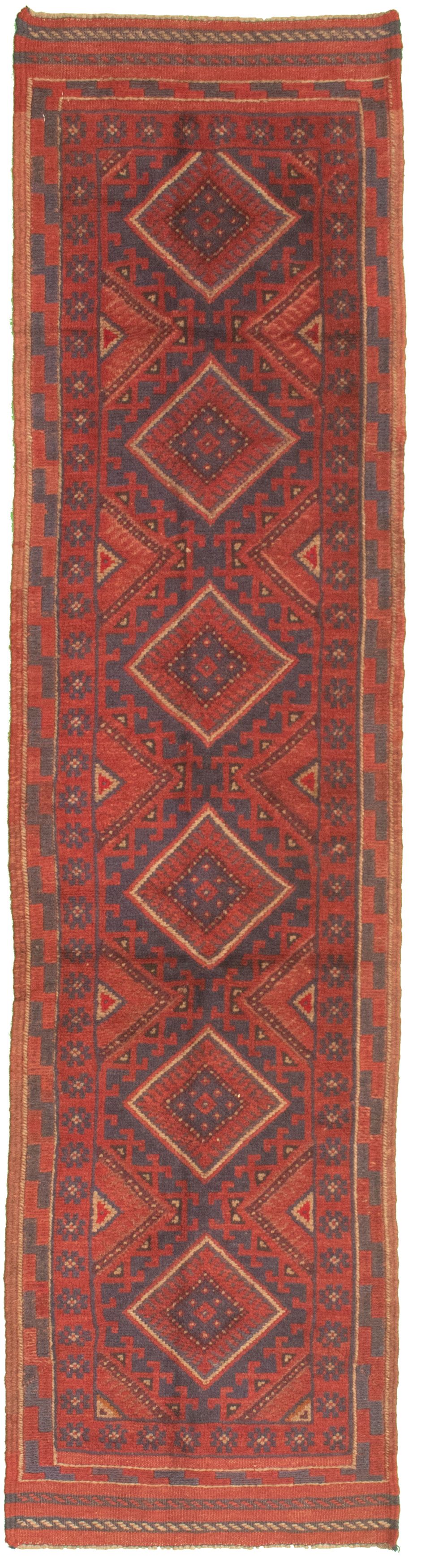 Hand-knotted Tajik Caucasian Red Wool Rug 1'11" x 8'4"  Size: 1'11" x 8'4"  