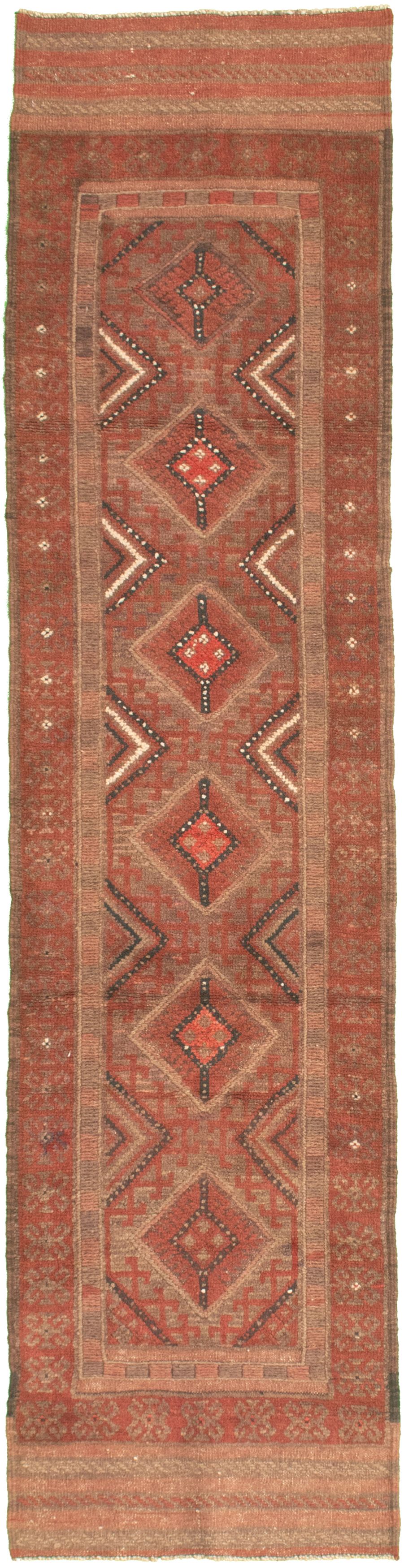 Hand-knotted Tajik Caucasian Khaki Wool Rug 2'0" x 8'10" Size: 2'0" x 8'10"  