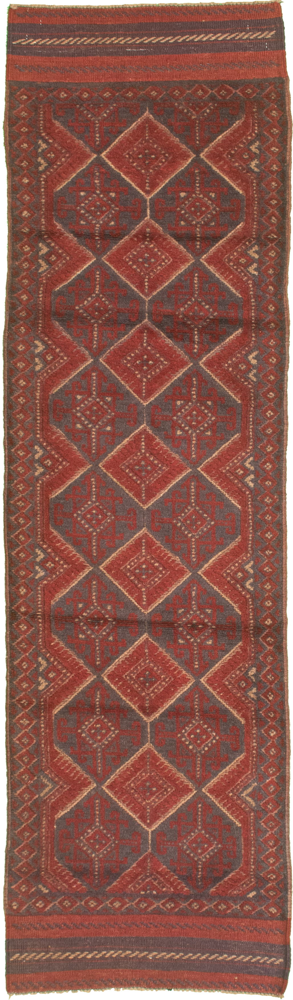 Hand-knotted Tajik Caucasian Dark Navy Wool Rug 2'0" x 8'2"  Size: 2'0" x 8'2"  