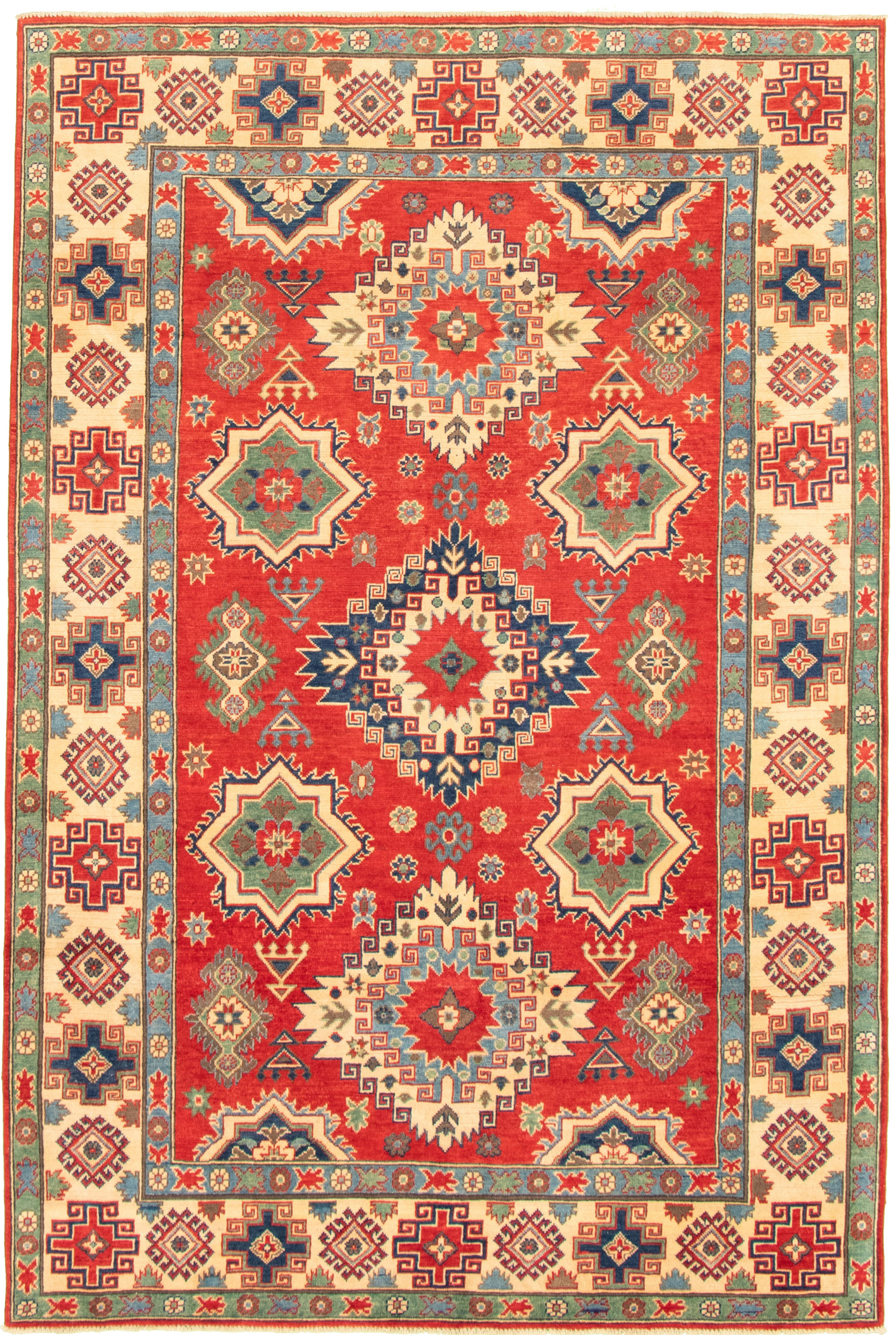 Hand-knotted Finest Gazni Red Wool Rug 5'11" x 8'10"  Size: 5'11" x 8'10"  