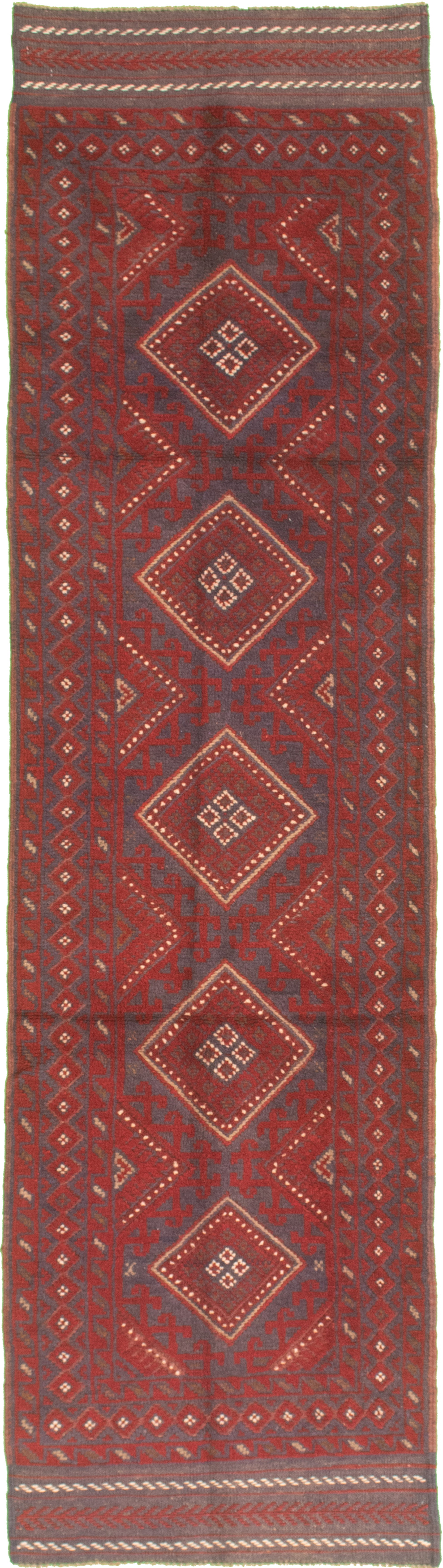 Hand-knotted Tajik Caucasian Red Wool Rug 2'2" x 8'11"  Size: 2'2" x 8'11"  