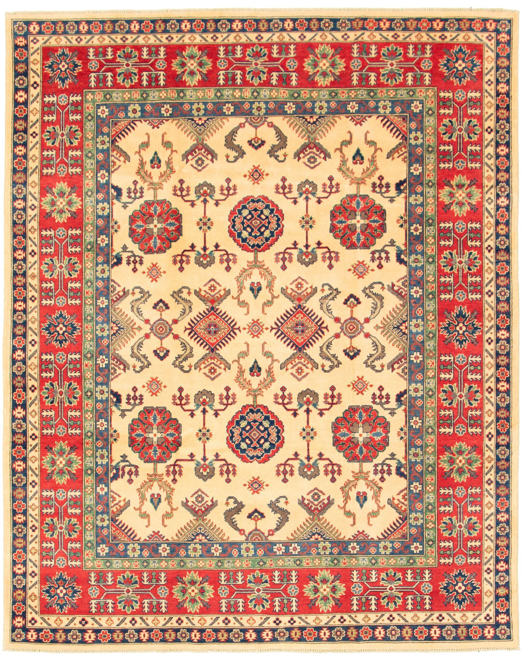 Hand-knotted Finest Gazni Ivory Wool Rug 8'2" x 10'0" Size: 8'2" x 10'0"  