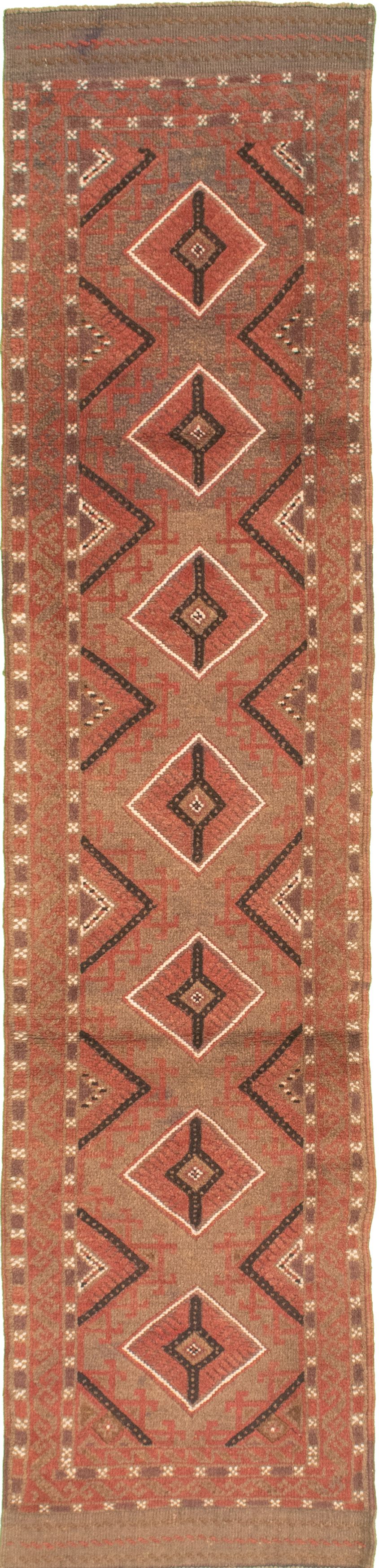 Hand-knotted Tajik Caucasian Khaki Wool Rug 2'0" x 8'6" Size: 2'0" x 8'6"  