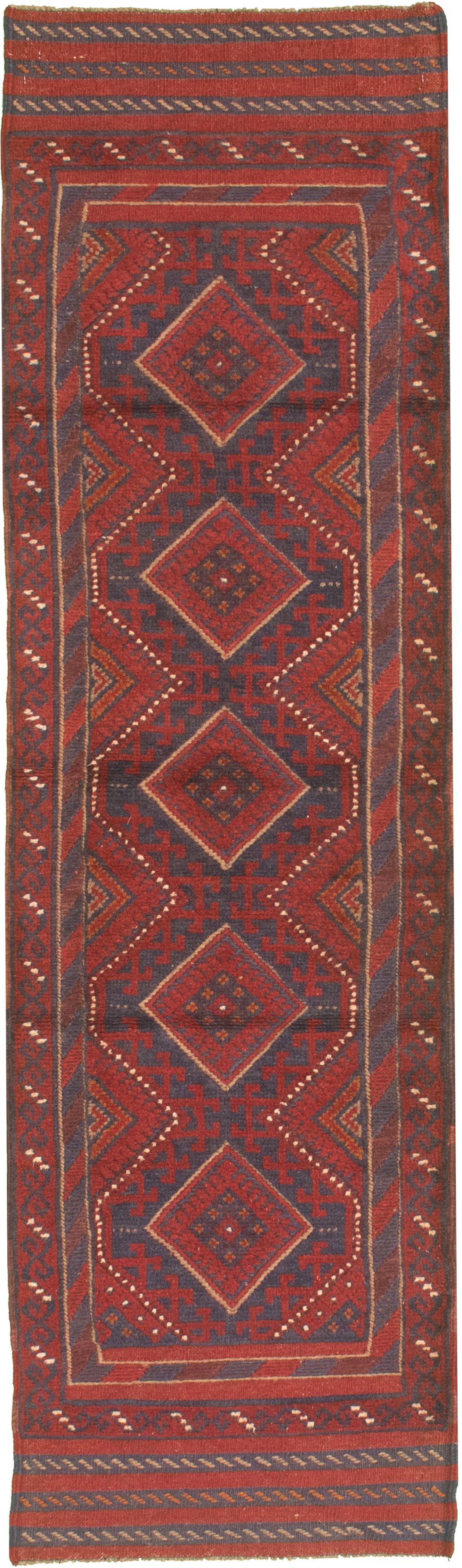 Hand-knotted Tajik Caucasian Red Wool Rug 2'2" x 8'2"  Size: 2'2" x 8'2"  