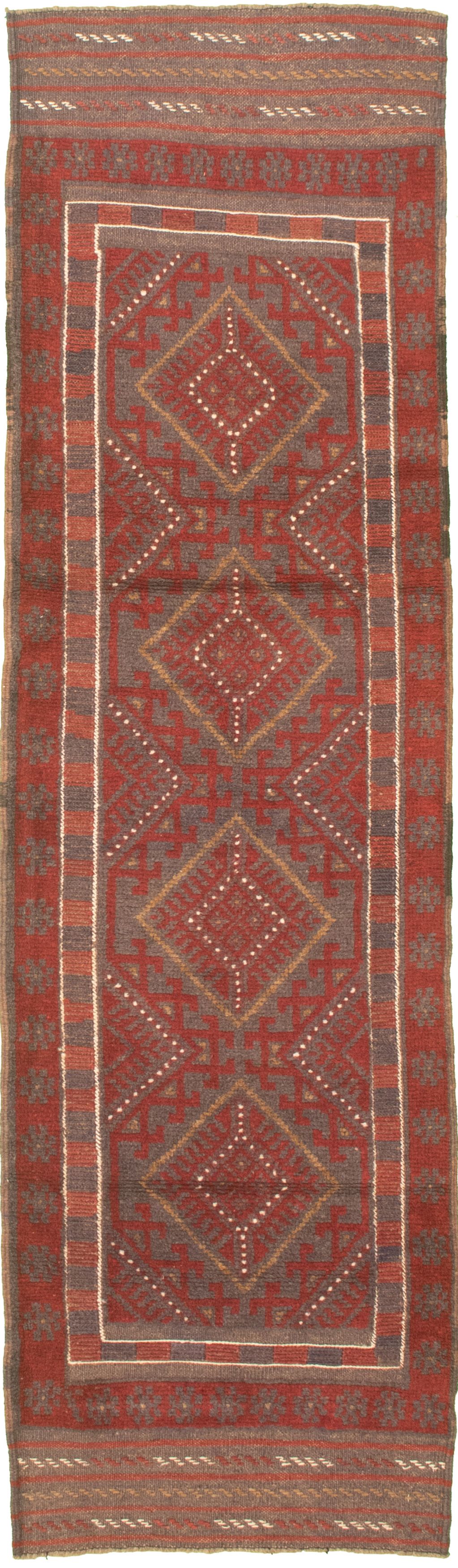 Hand-knotted Tajik Caucasian Dark Grey Wool Rug 2'0" x 8'3" Size: 2'0" x 8'3"  