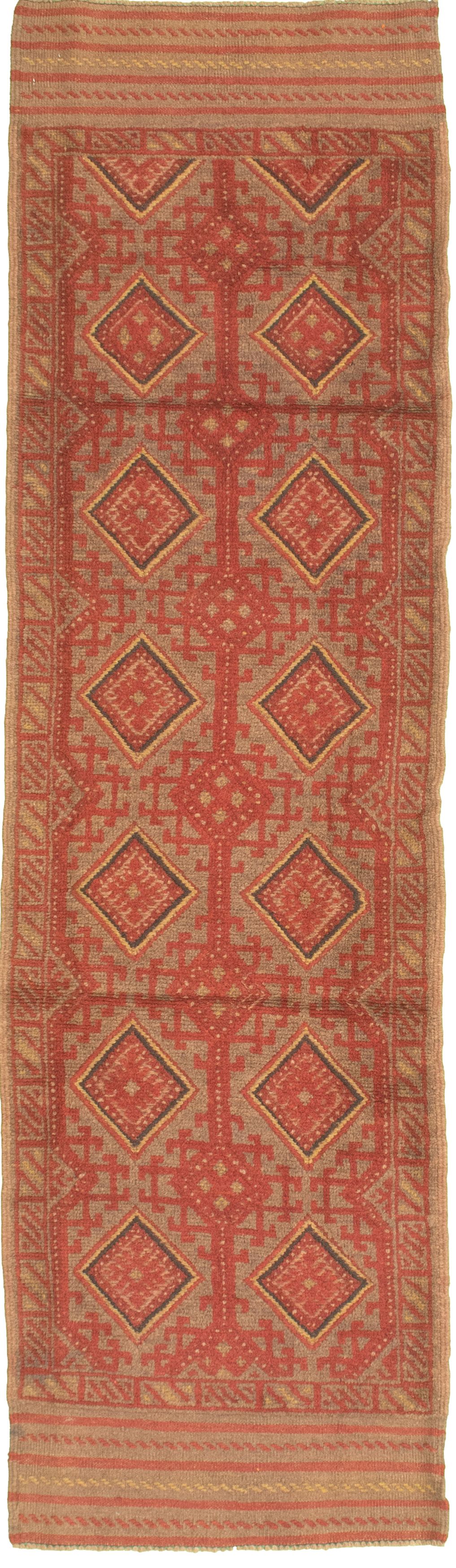 Hand-knotted Tajik Caucasian Khaki Wool Rug 2'0" x 8'5" Size: 2'0" x 8'5"  