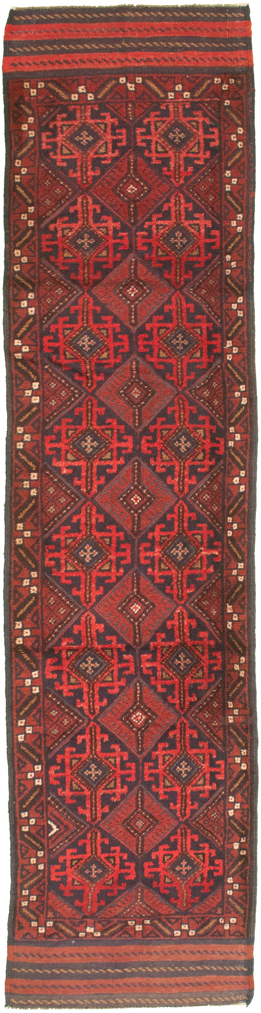Hand-knotted Tajik Caucasian Black Wool Rug 2'1" x 9'1" Size: 2'1" x 9'1"  