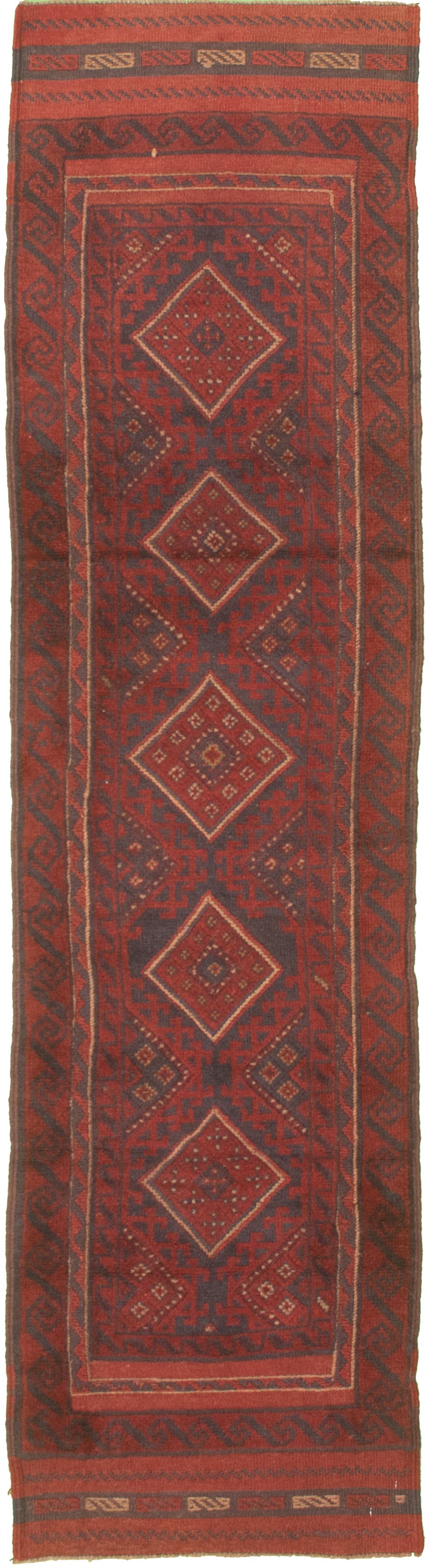 Hand-knotted Tajik Caucasian Red Wool Rug 2'1" x 8'4" (14) Size: 2'1" x 8'4"  