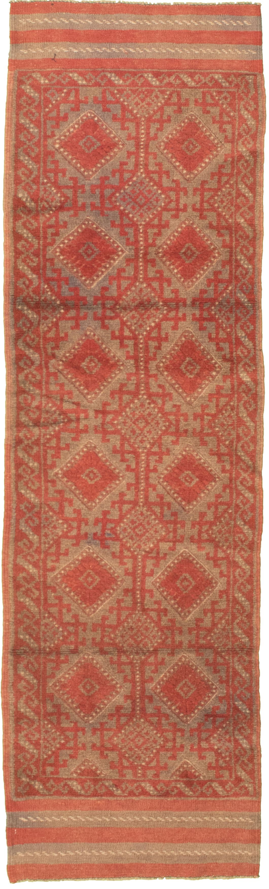 Hand-knotted Tajik Caucasian Khaki Wool Rug 2'0" x 9'4" Size: 2'0" x 9'4"  