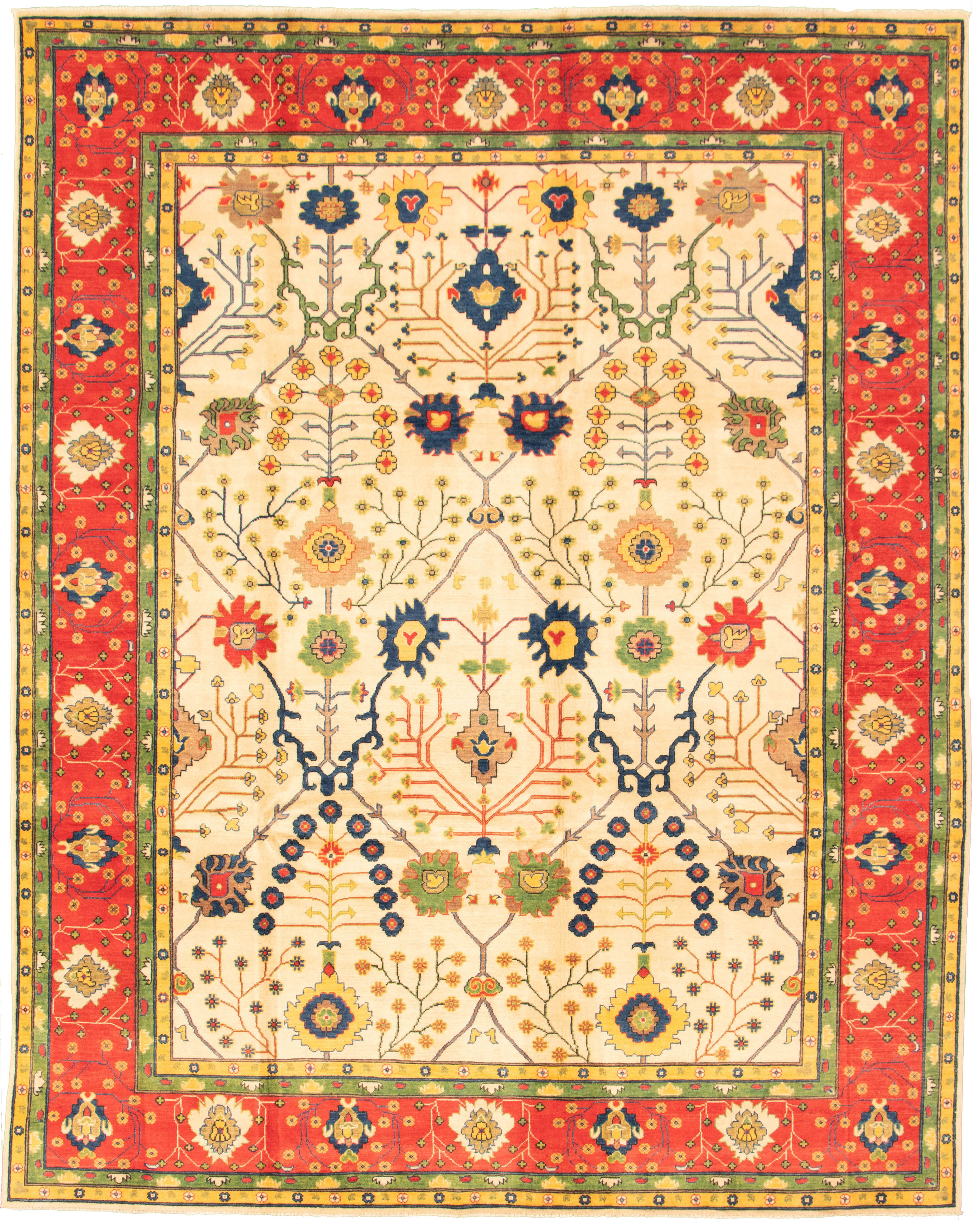 Hand-knotted Finest Gazni Ivory Wool Rug 8'10" x 11'7"  Size: 8'10" x 11'7"  