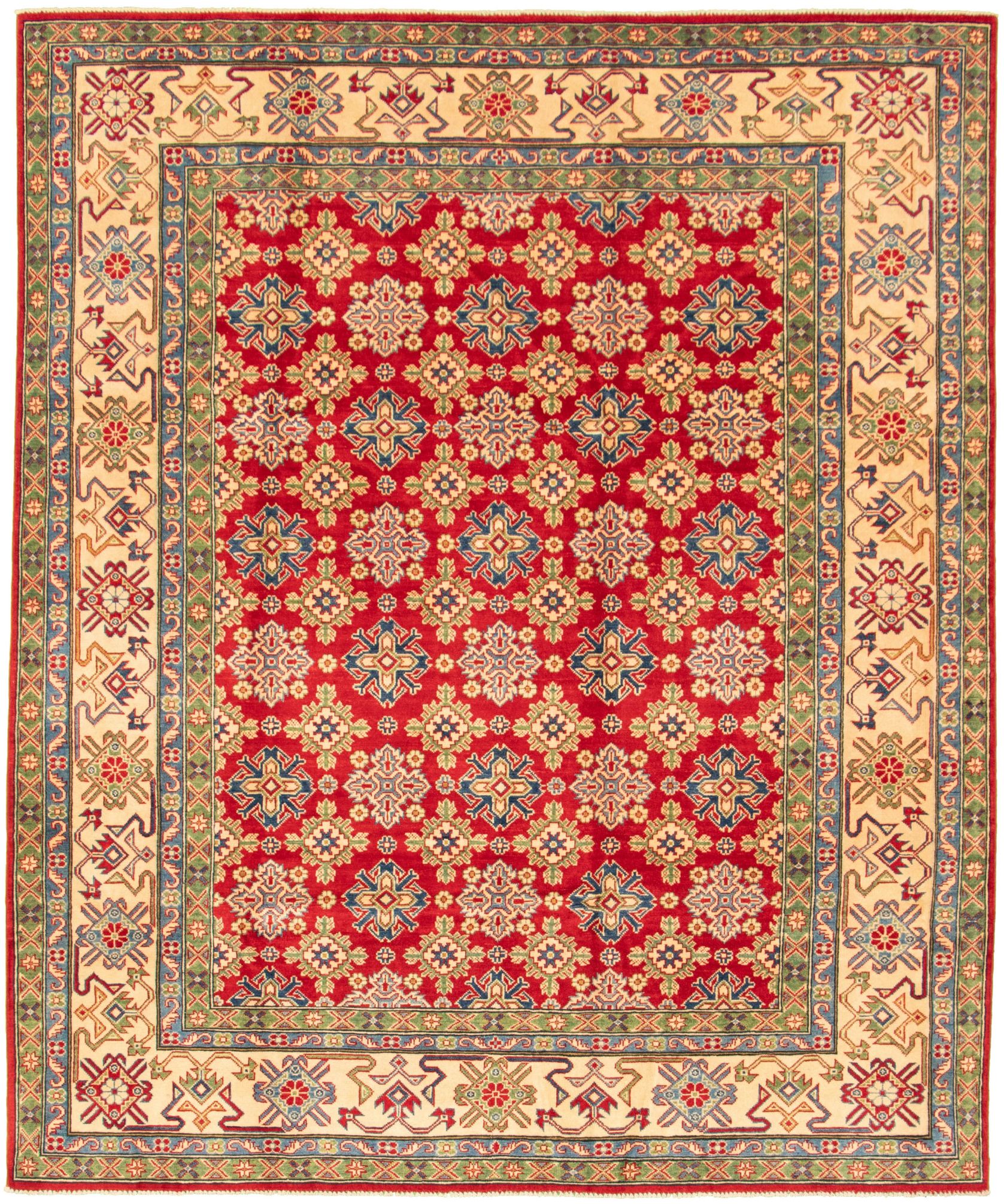 Hand-knotted Finest Gazni Red Wool Rug 8'1" x 9'10"  Size: 8'1" x 9'10"  