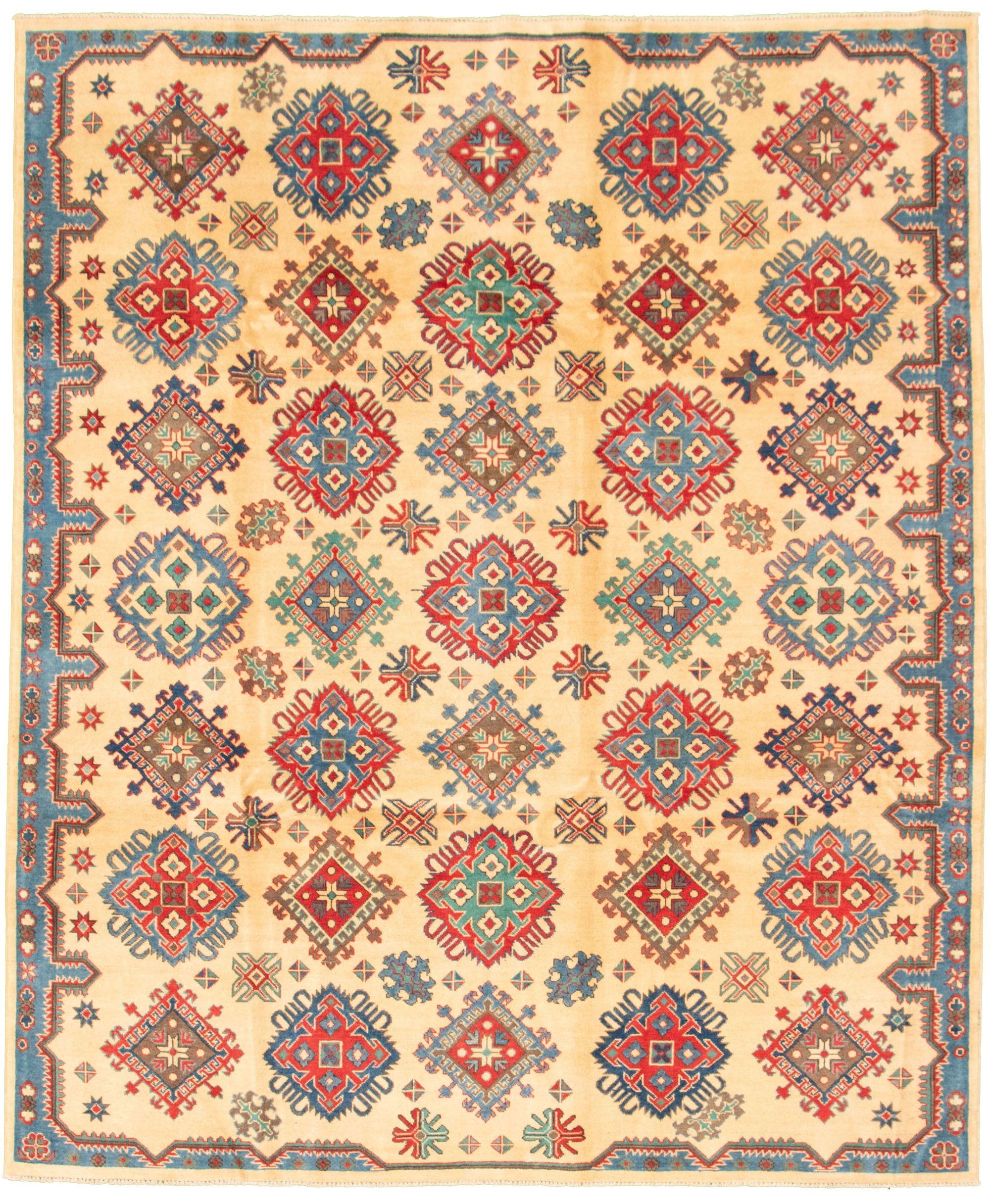 Hand-knotted Finest Gazni Ivory Wool Rug 7'11" x 9'7" Size: 7'11" x 9'7"  