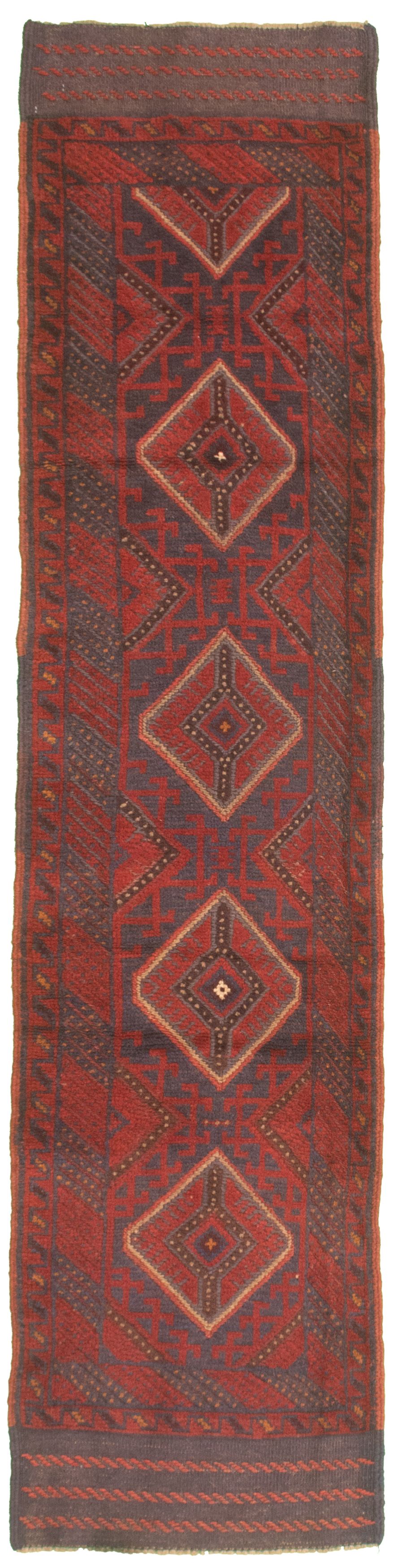 Hand-knotted Tajik Caucasian Red Wool Rug 2'0" x 8'8"  Size: 2'0" x 8'8"  