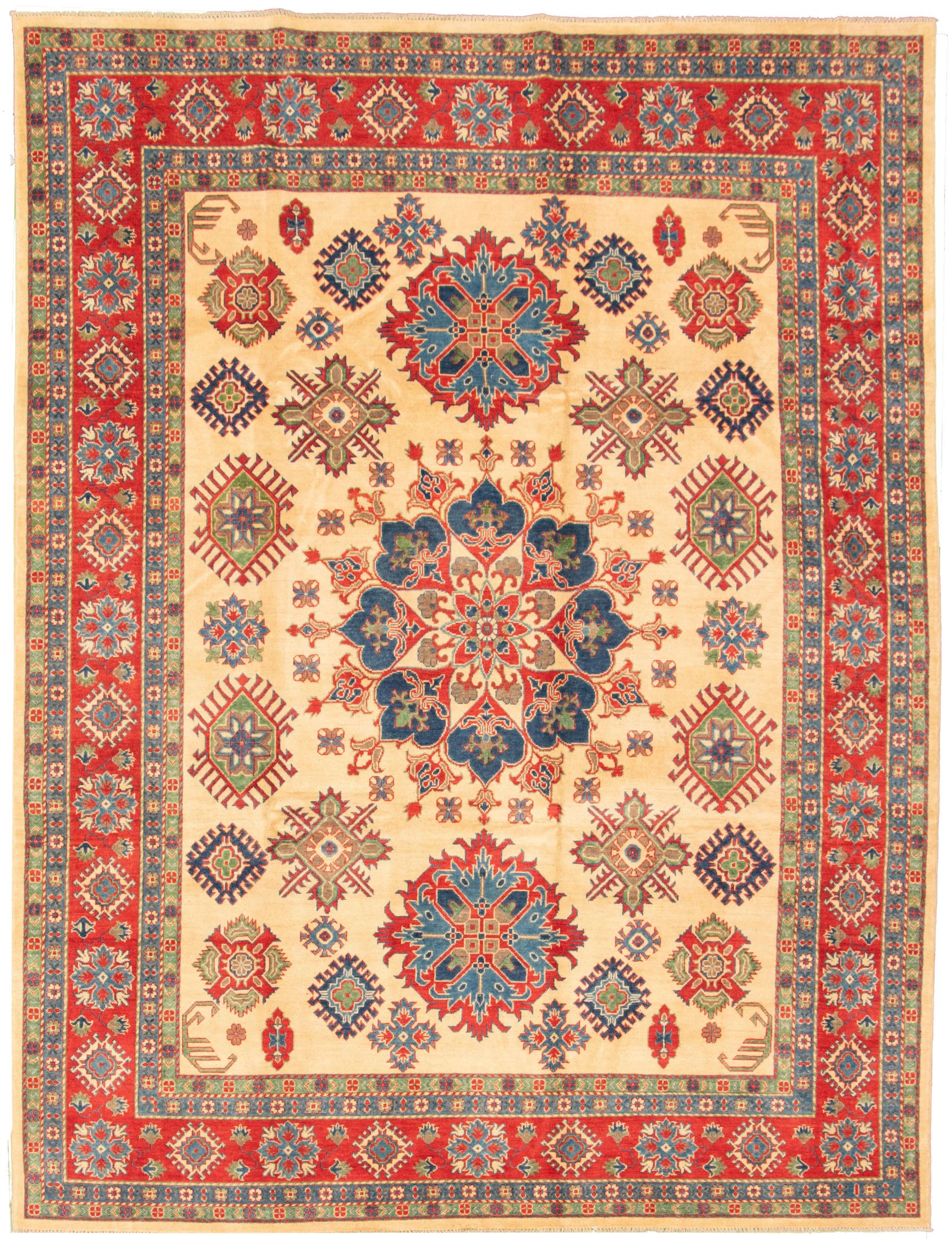 Hand-knotted Finest Gazni Ivory Wool Rug 8'11" x 11'10" Size: 8'11" x 11'10"  