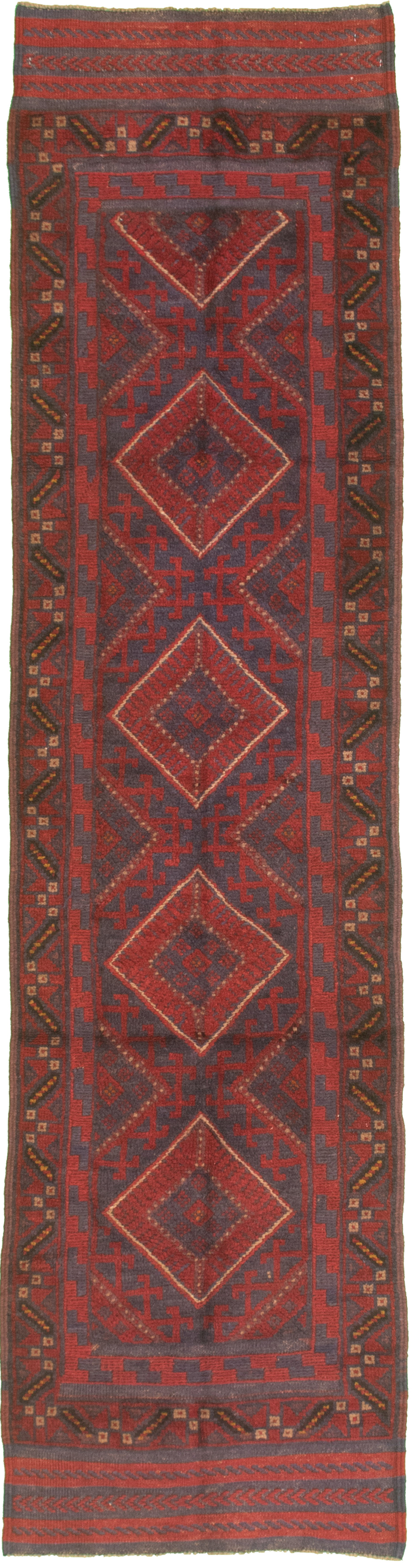 Hand-knotted Tajik Caucasian Red Wool Rug 2'2" x 8'6"  Size: 2'2" x 8'6"  