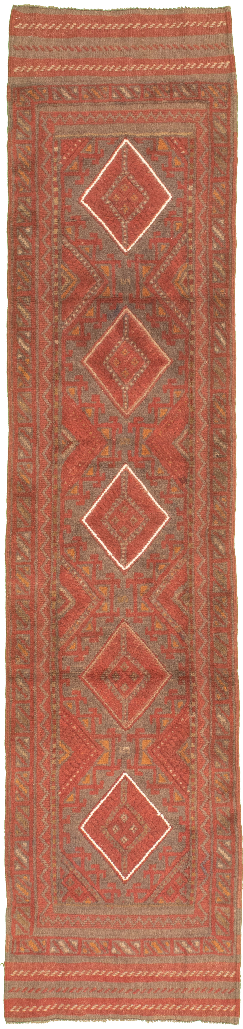 Hand-knotted Tajik Caucasian Grey Wool Rug 2'1" x 9'0" Size: 2'1" x 9'0"  