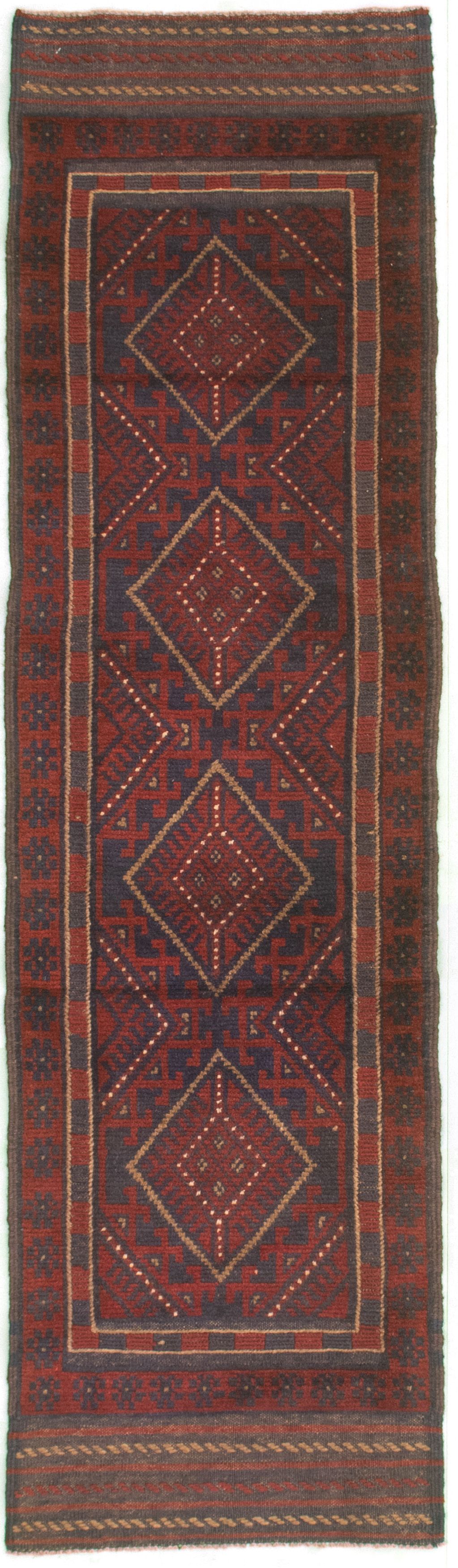 Hand-knotted Tajik Caucasian Dark Navy Wool Rug 1'11" x 7'10" Size: 1'11" x 7'10"  