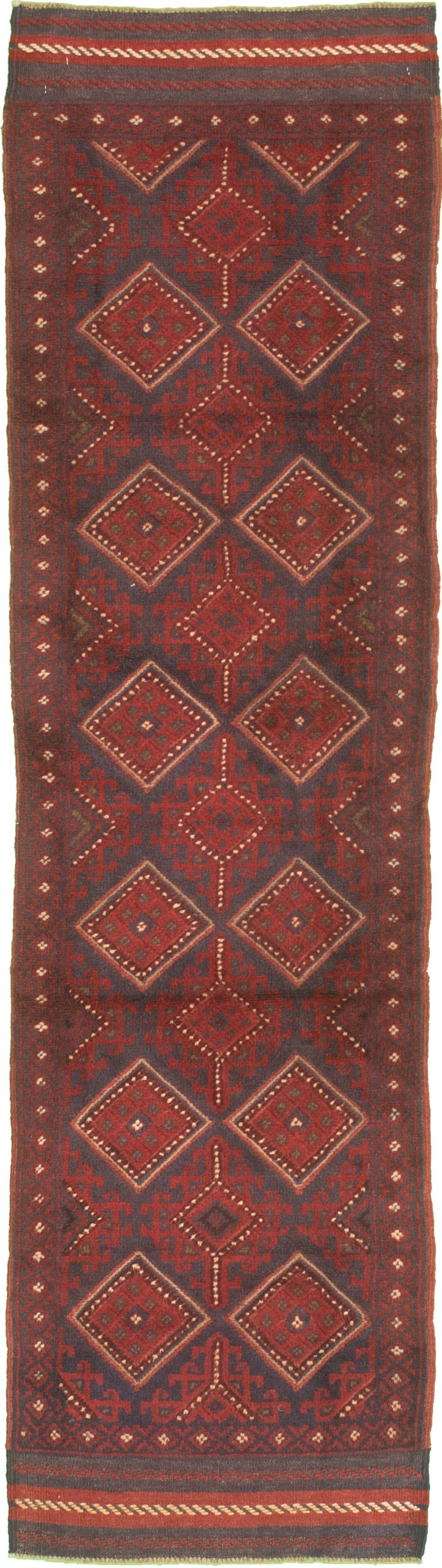 Hand-knotted Tajik Caucasian Red Wool Rug 2'0" x 8'3" (22) Size: 2'0" x 8'3"  