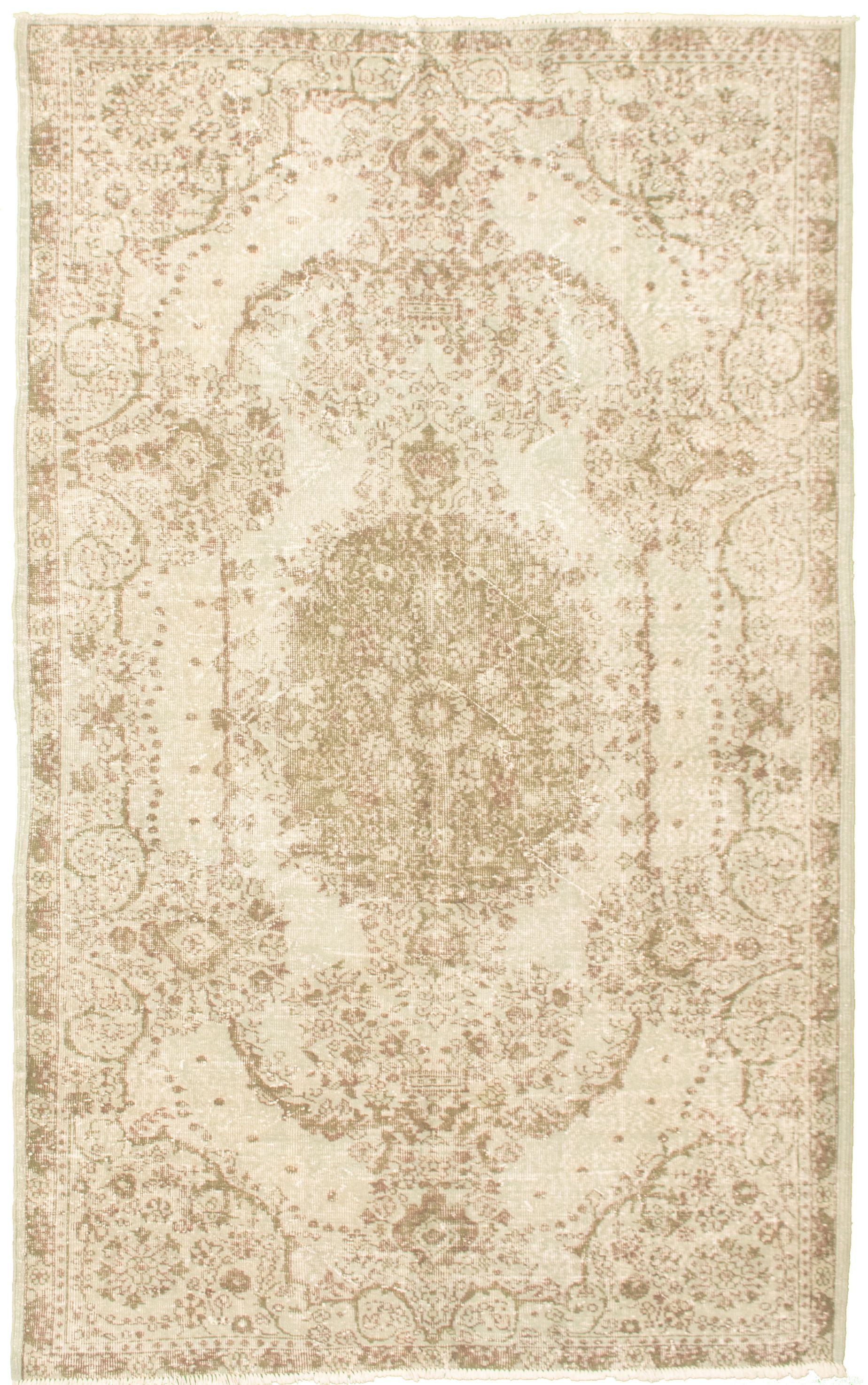 Hand-knotted Antalya Vintage Light Green Wool Rug 5'11" x 9'8"  Size: 5'11" x 9'8"  