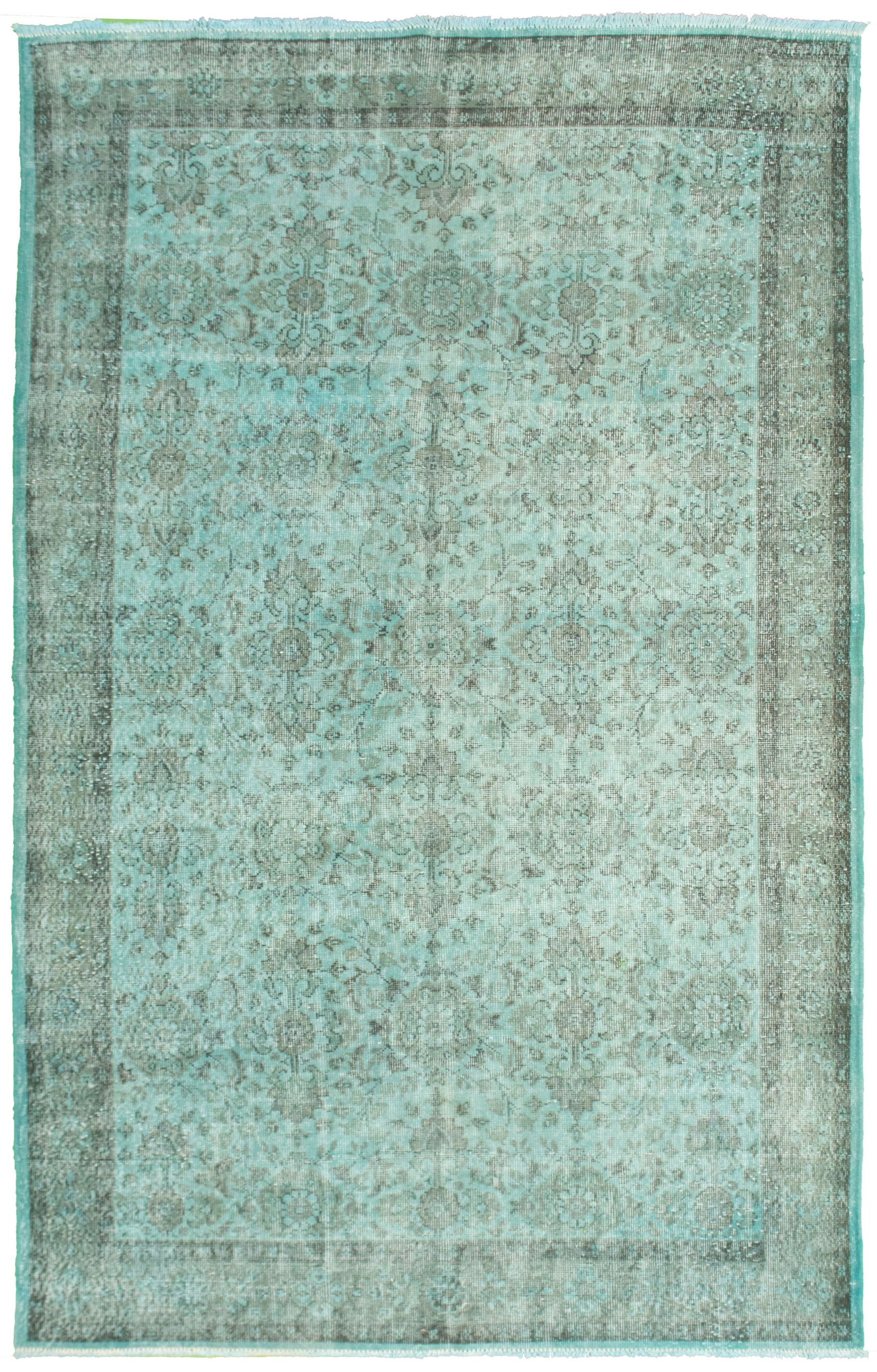 Hand-knotted Color Transition Teal Wool Rug 6'3" x 10'0" Size: 6'3" x 10'0"  