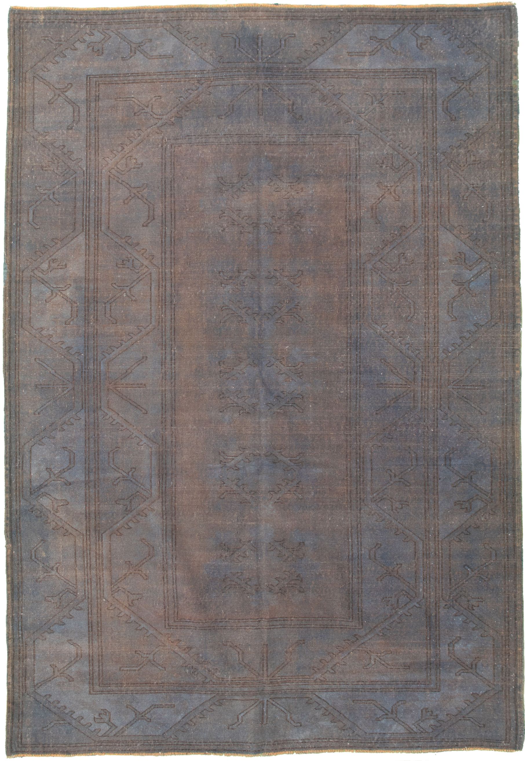 Hand-knotted Color Transition Dark Navy Wool Rug 6'7" x 9'9" Size: 6'7" x 9'9"  