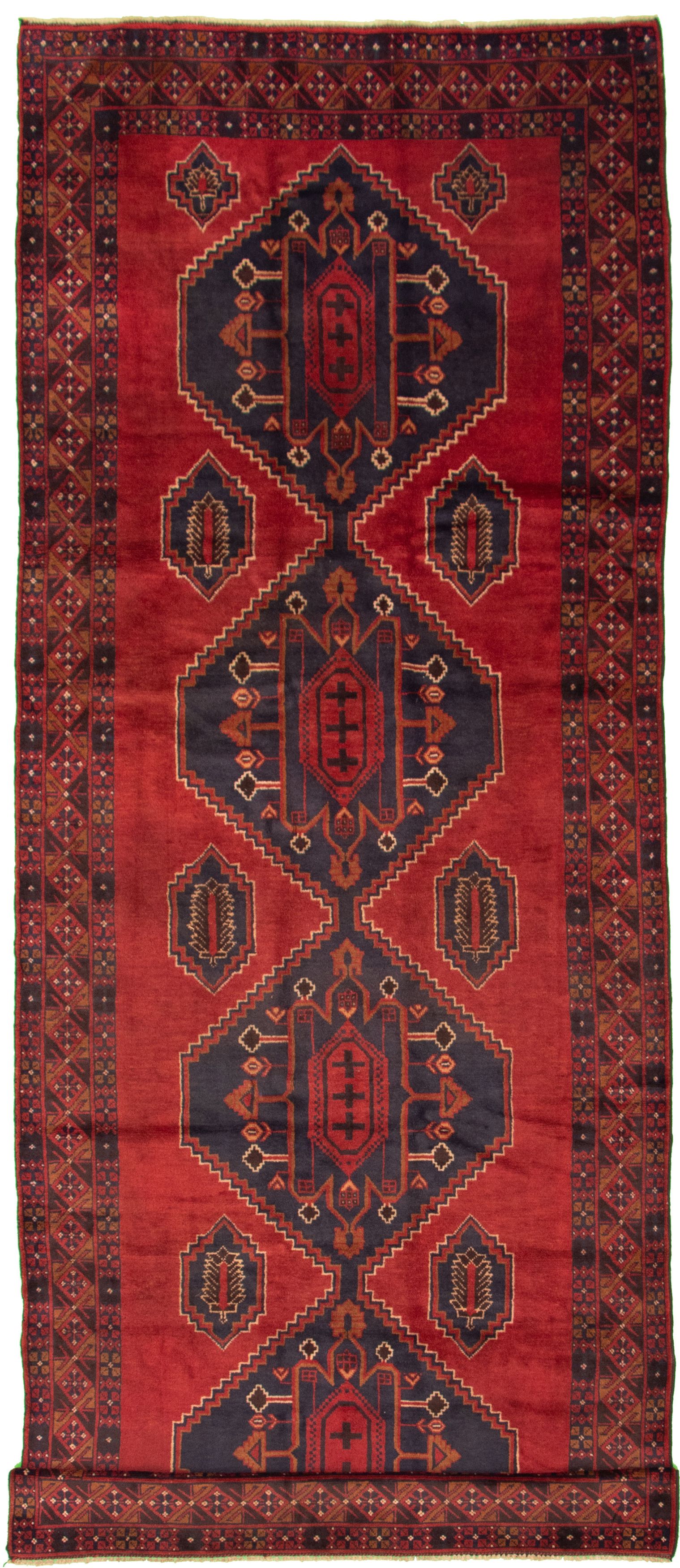 Hand-knotted Teimani Red Wool Rug 4'8" x 13'0" Size: 4'8" x 13'0"  
