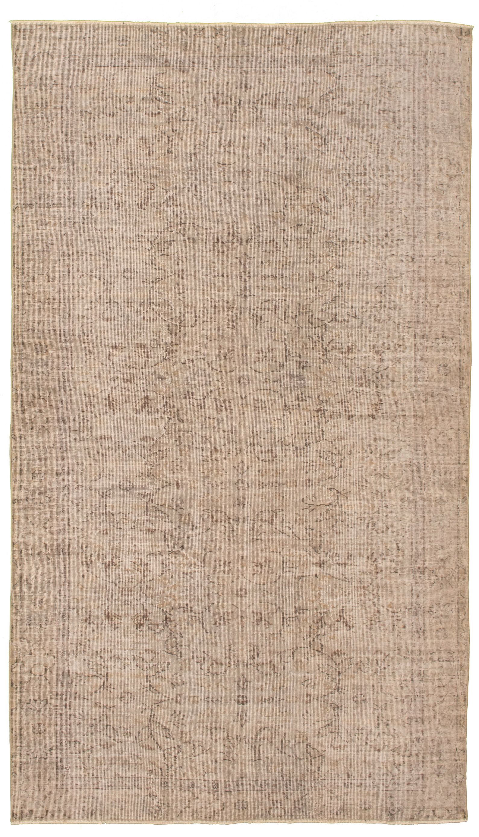 Hand-knotted Antalya Vintage Khaki Wool Rug 5'3" x 9'2" Size: 5'3" x 9'2"  