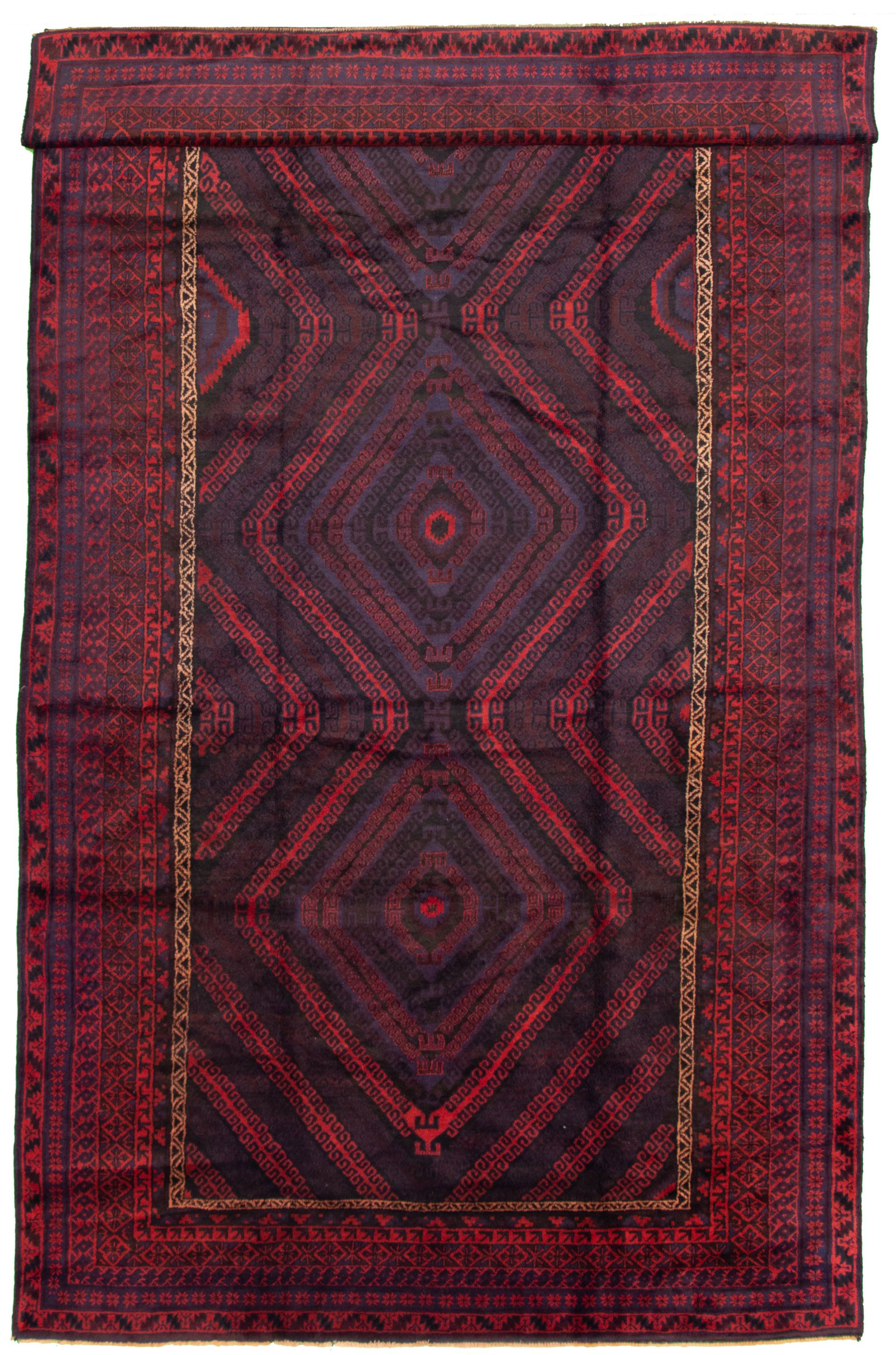 Hand-knotted Teimani Red Wool Rug 7'6" x 14'0" Size: 7'6" x 14'0"  