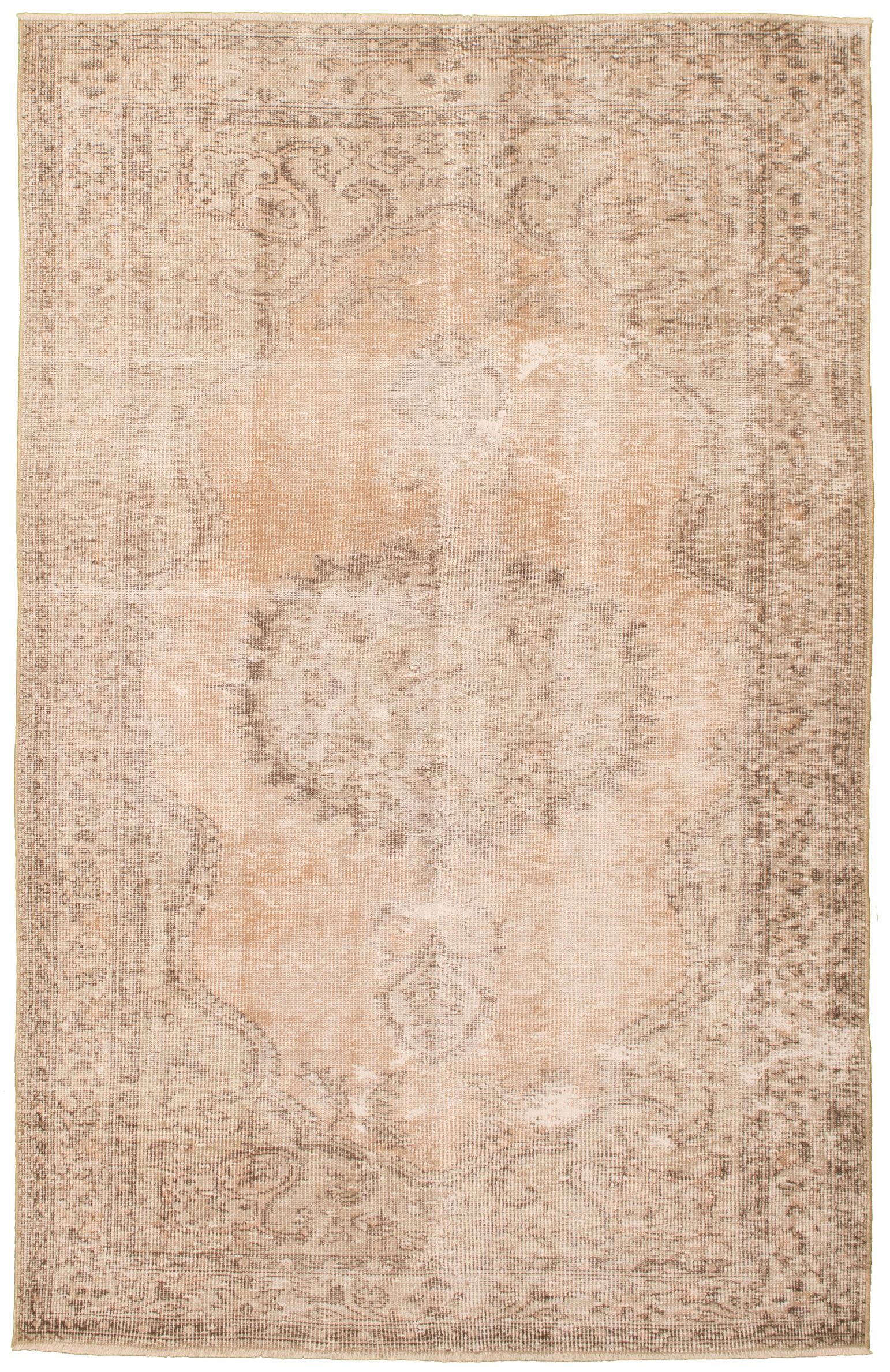 Hand-knotted Antalya Vintage Tan Wool Rug 5'3" x 8'6" Size: 5'3" x 8'6"  