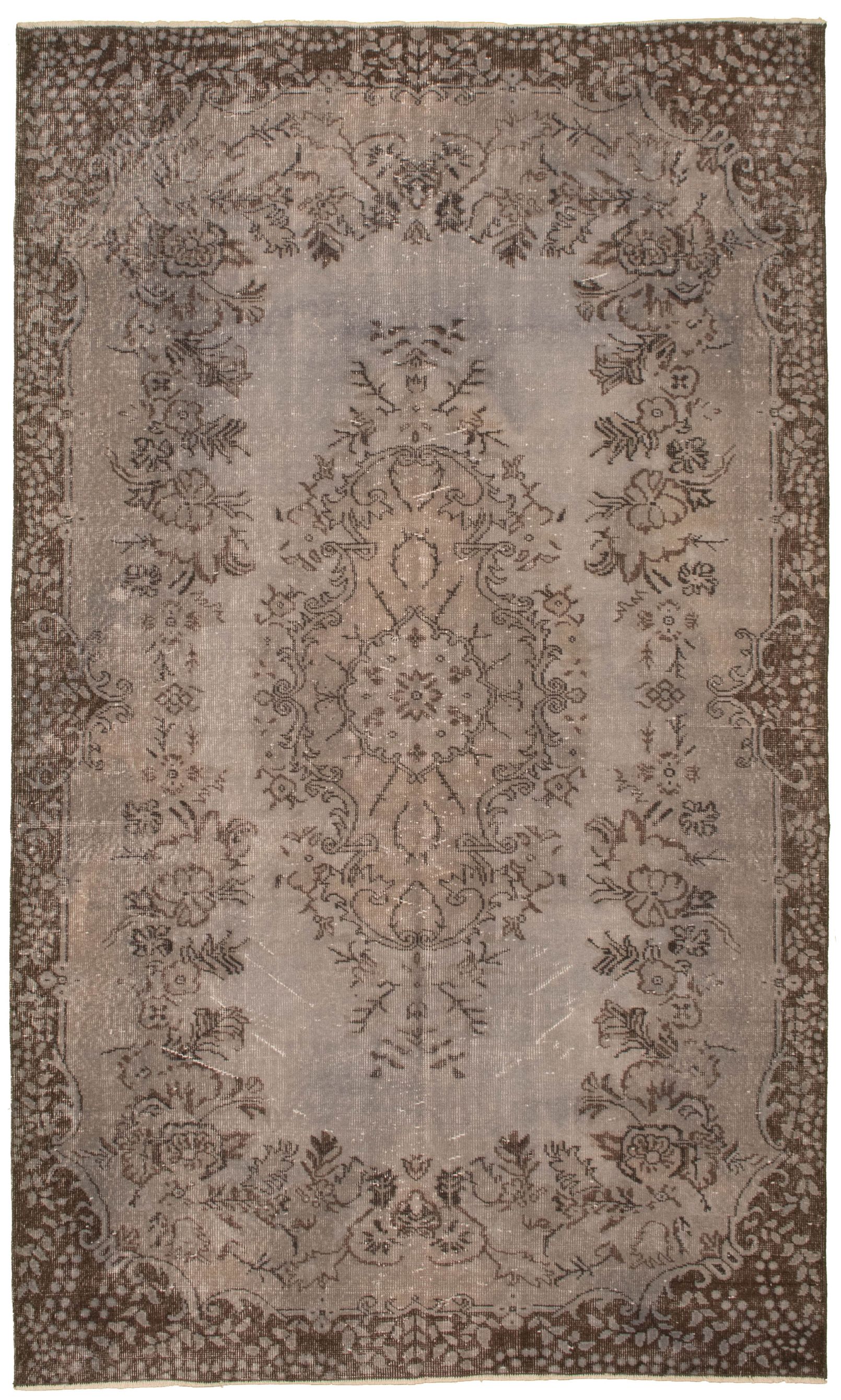 Hand-knotted Color Transition Light Grey, Light Khaki Wool Rug 5'7" x 9'5" Size: 5'7" x 9'5"  