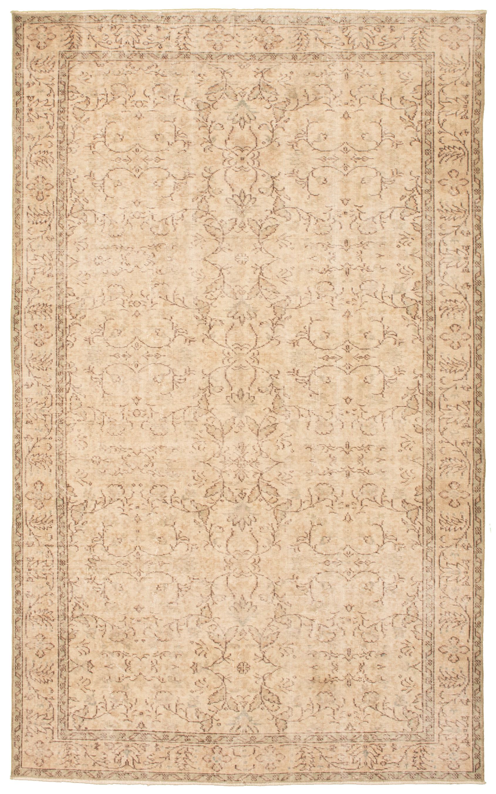 Hand-knotted Antalya Vintage Ivory Wool Rug 5'7" x 9'6" Size: 5'7" x 9'6"  