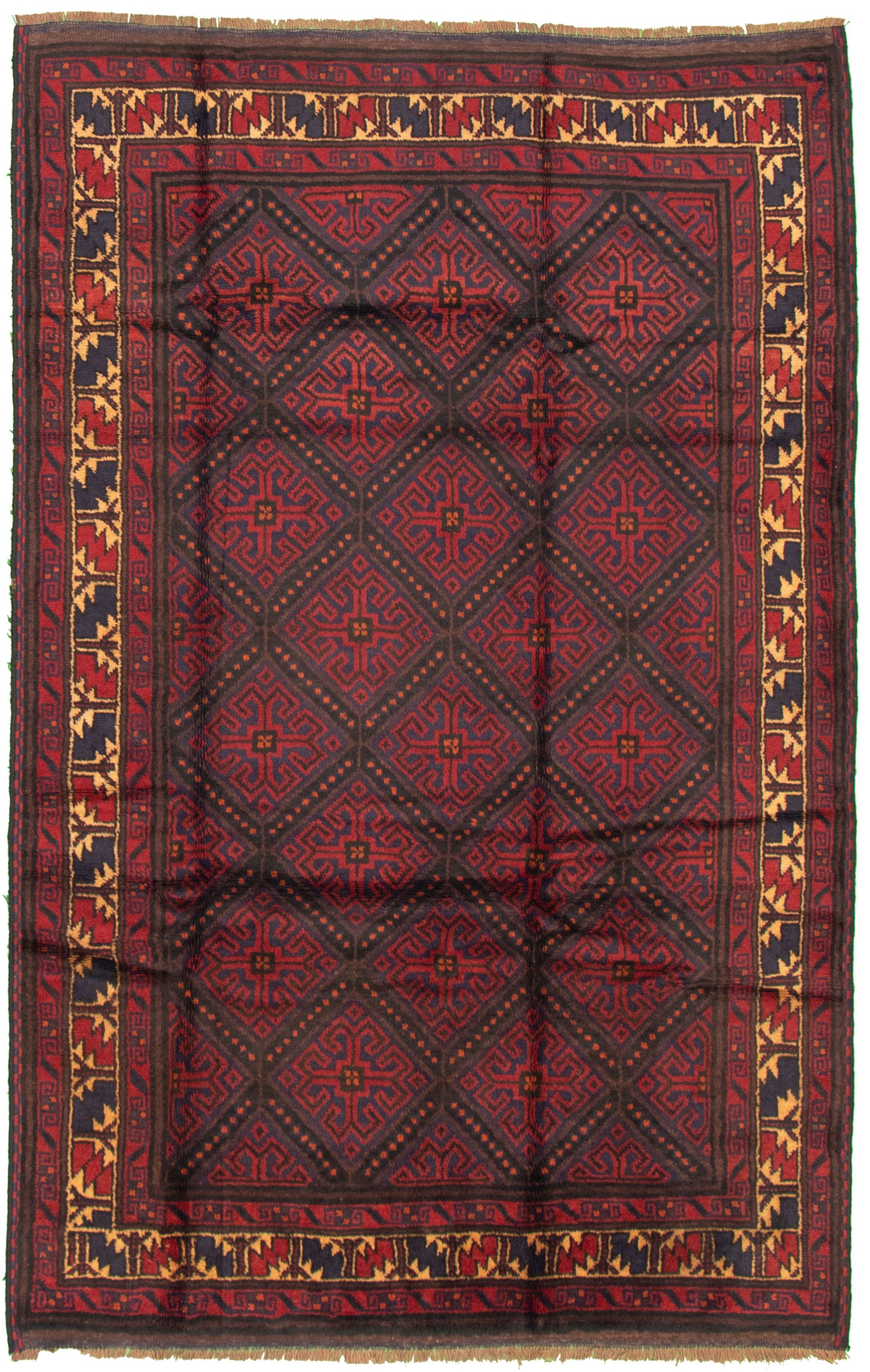 Hand-knotted Akhjah Dark Red Wool Rug 5'1" x 7'10" Size: 5'1" x 7'10"  