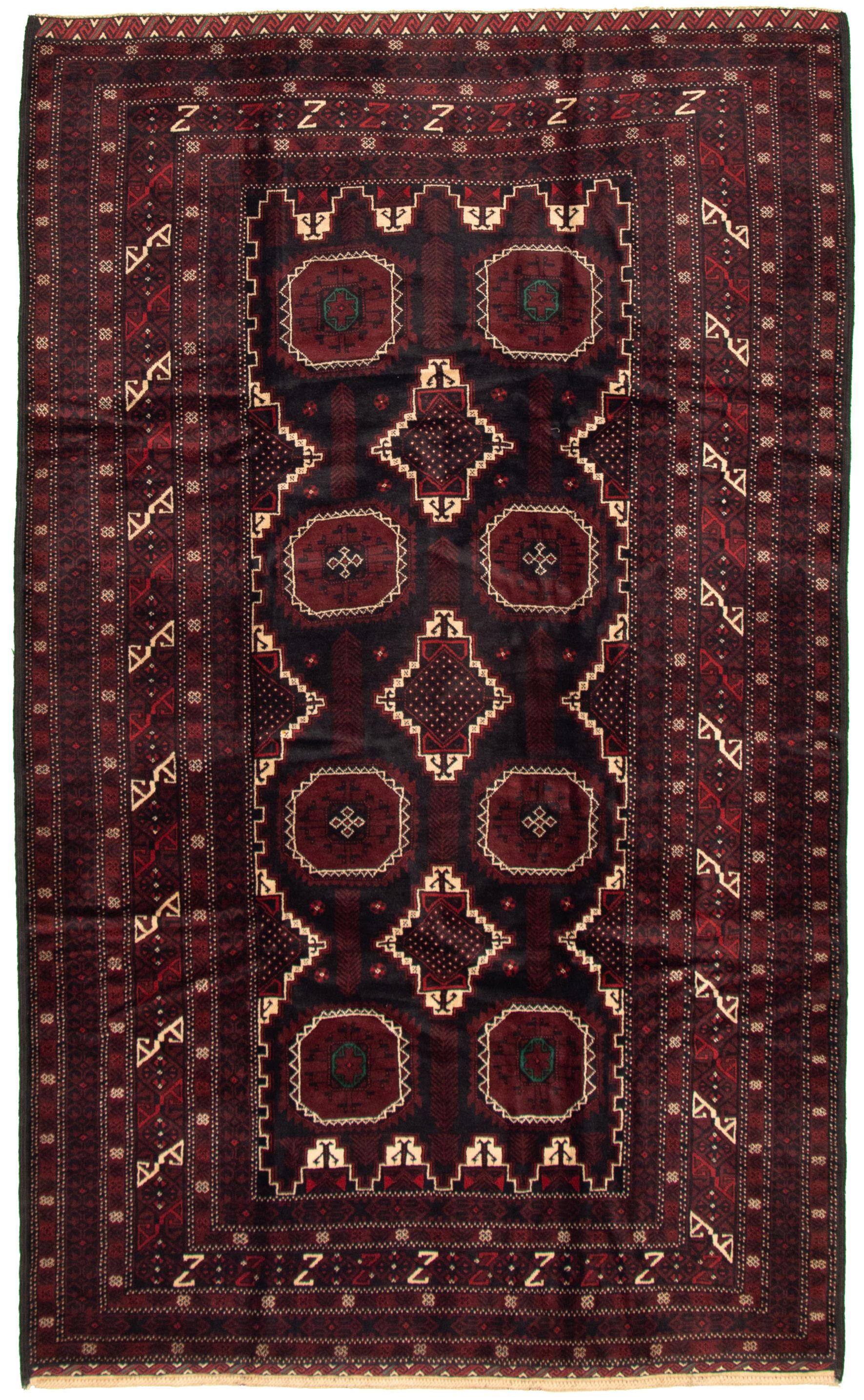 Hand-knotted Teimani Dark Red Wool Rug 6'1" x 9'9" Size: 6'1" x 9'9"  