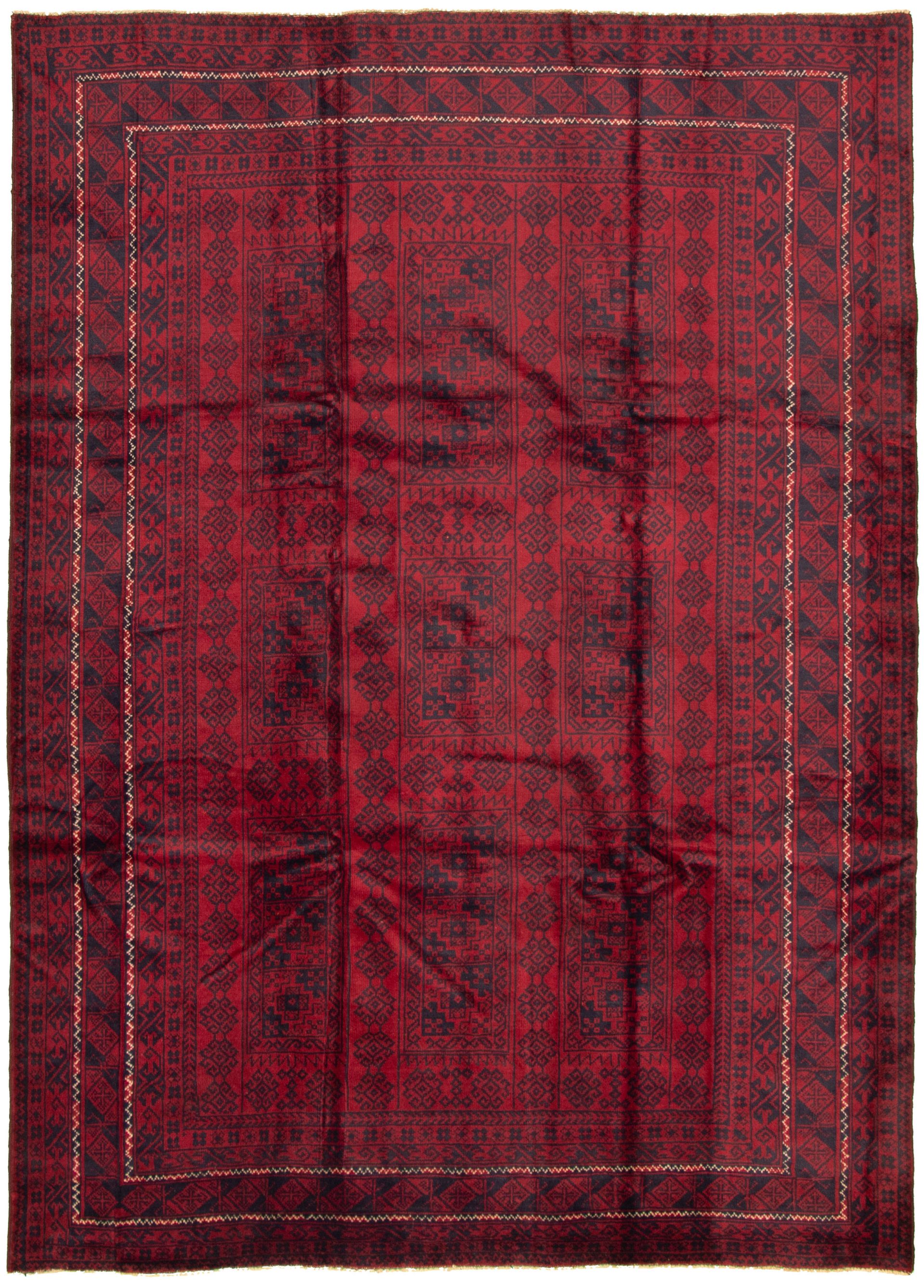 Hand-knotted Teimani Red Wool Rug 7'0" x 9'9" Size: 7'0" x 9'9"  