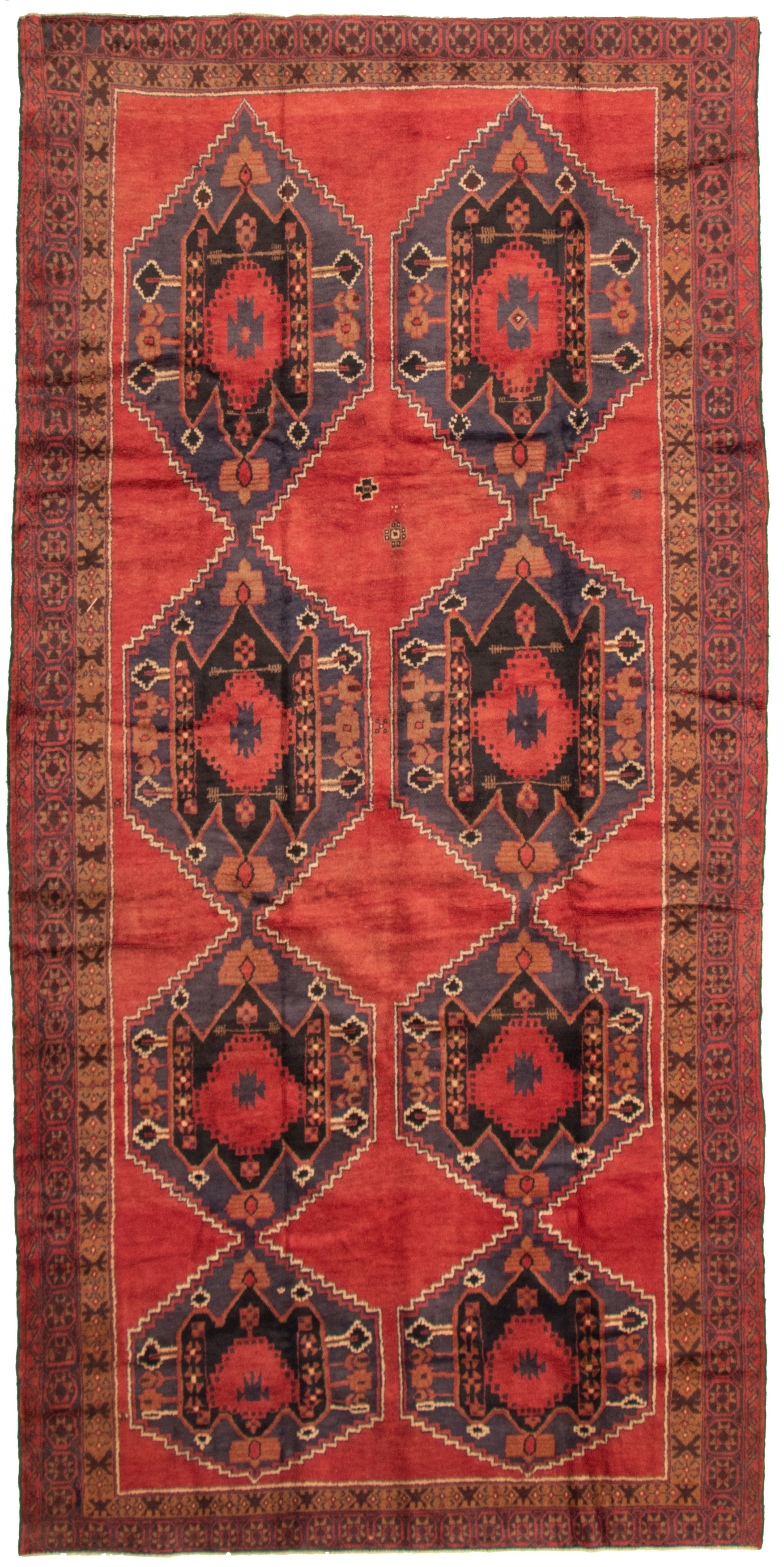 Hand-knotted Teimani Red Wool Rug 5'9" x 11'10" Size: 5'9" x 11'10"  