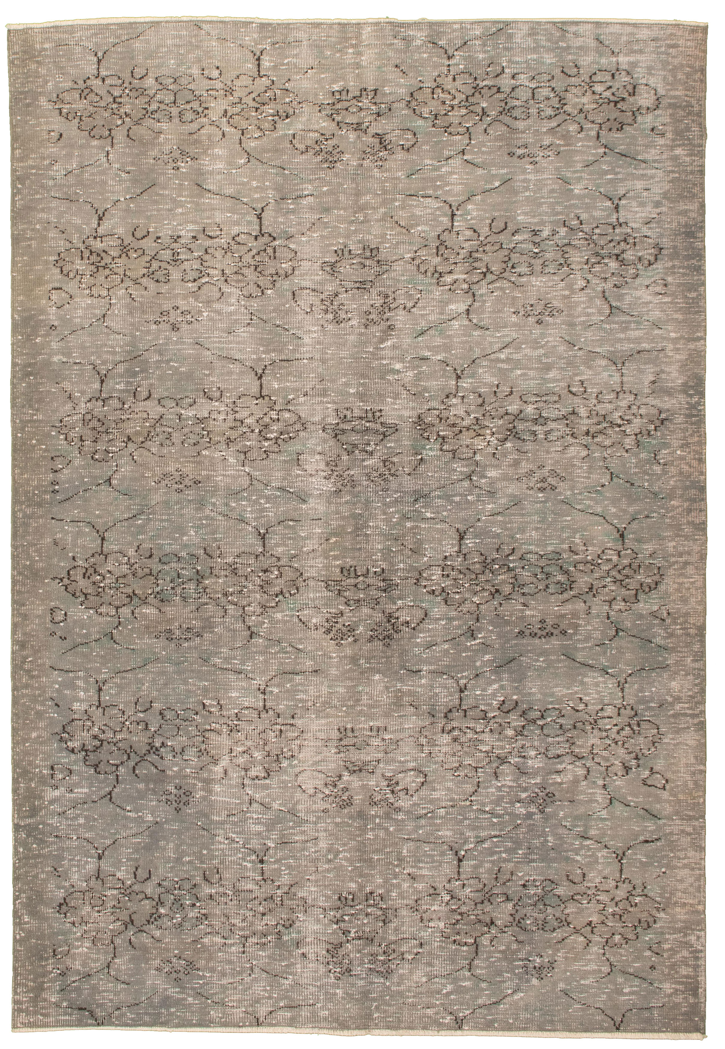 Hand-knotted Color Transition Grey Wool Rug 9'1" x 6'2" Size: 9'1" x 6'2"  
