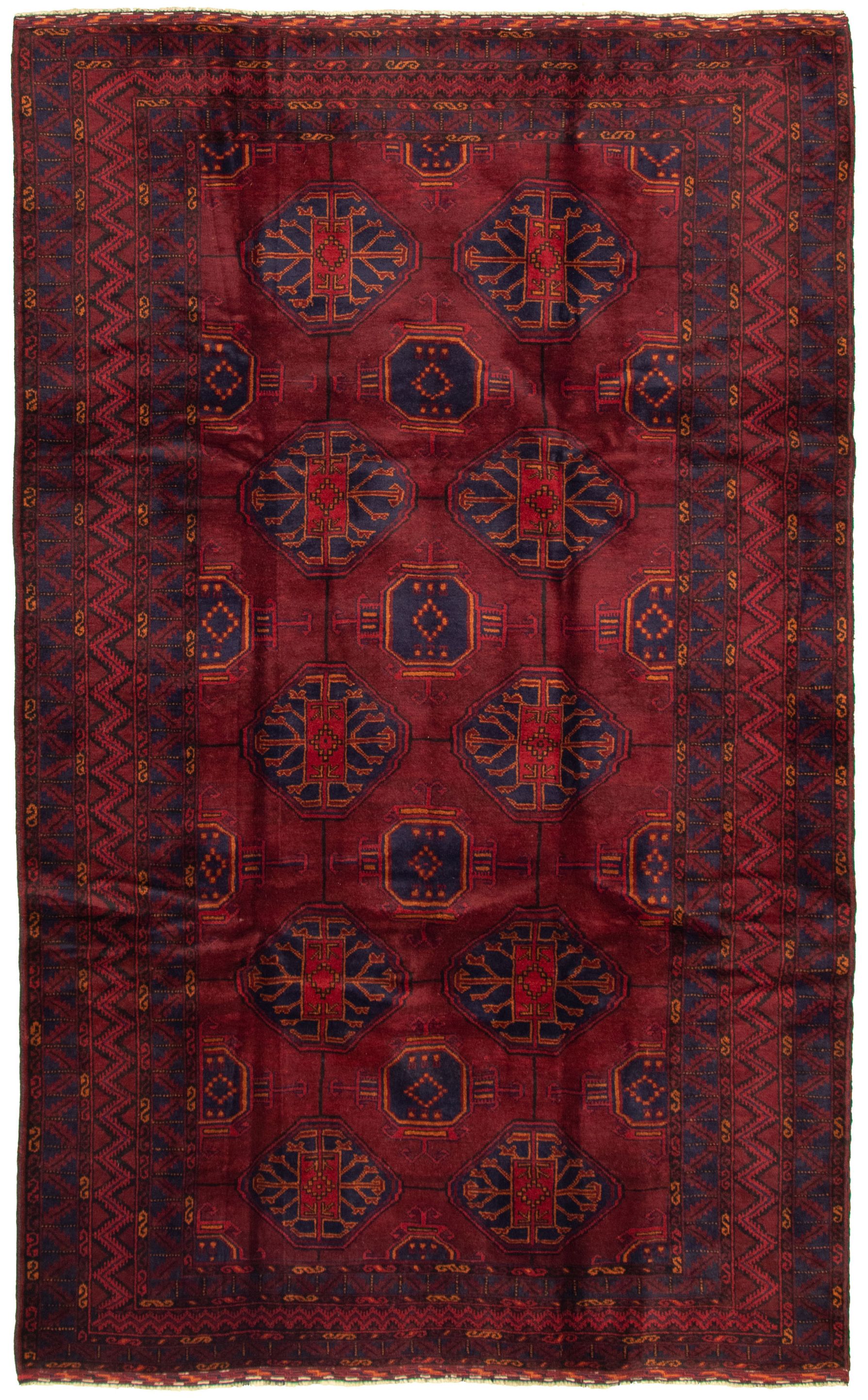 Hand-knotted Khal Mohammadi Dark Red Wool Rug 6'0" x 9'9" Size: 6'0" x 9'9"  