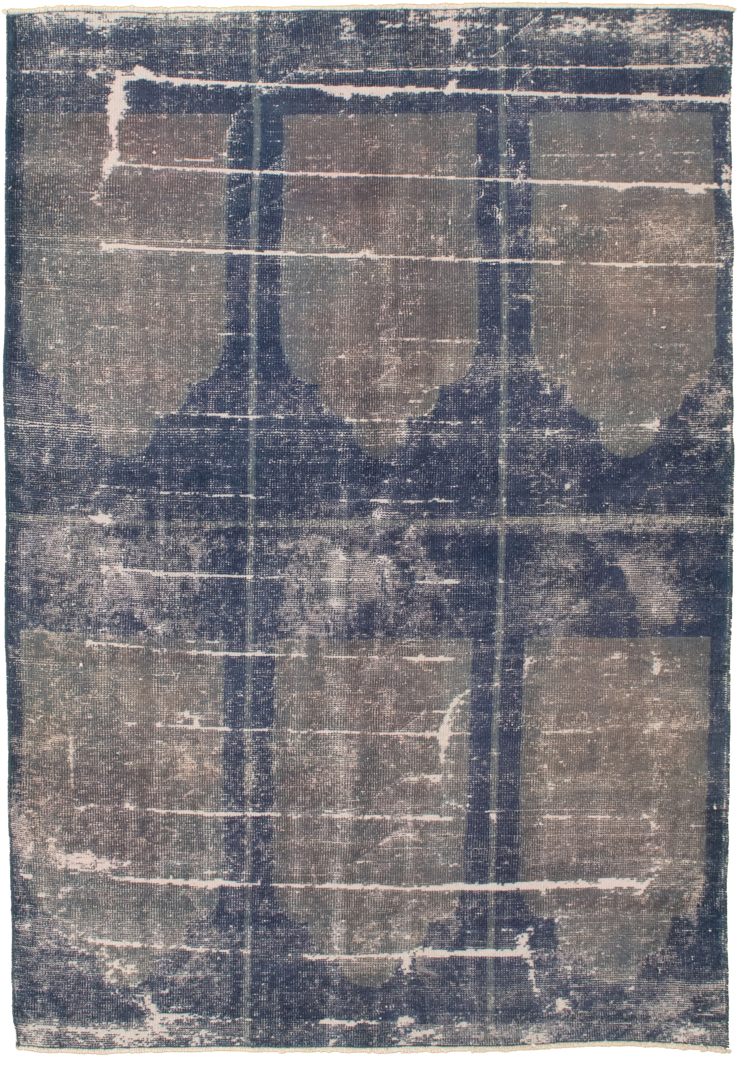 Hand-knotted Color Transition Blue Wool Rug 5'2" x 7'7" Size: 5'2" x 7'7"  