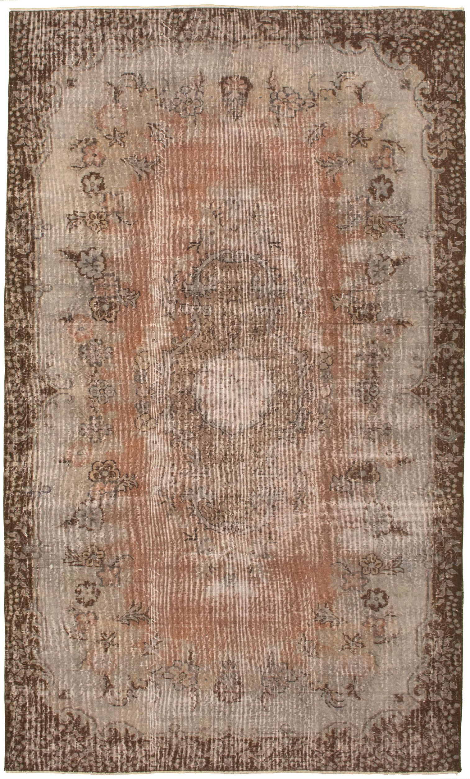 Hand-knotted Color Transition Copper, Grey Wool Rug 5'8" x 9'8" Size: 5'8" x 9'8"  