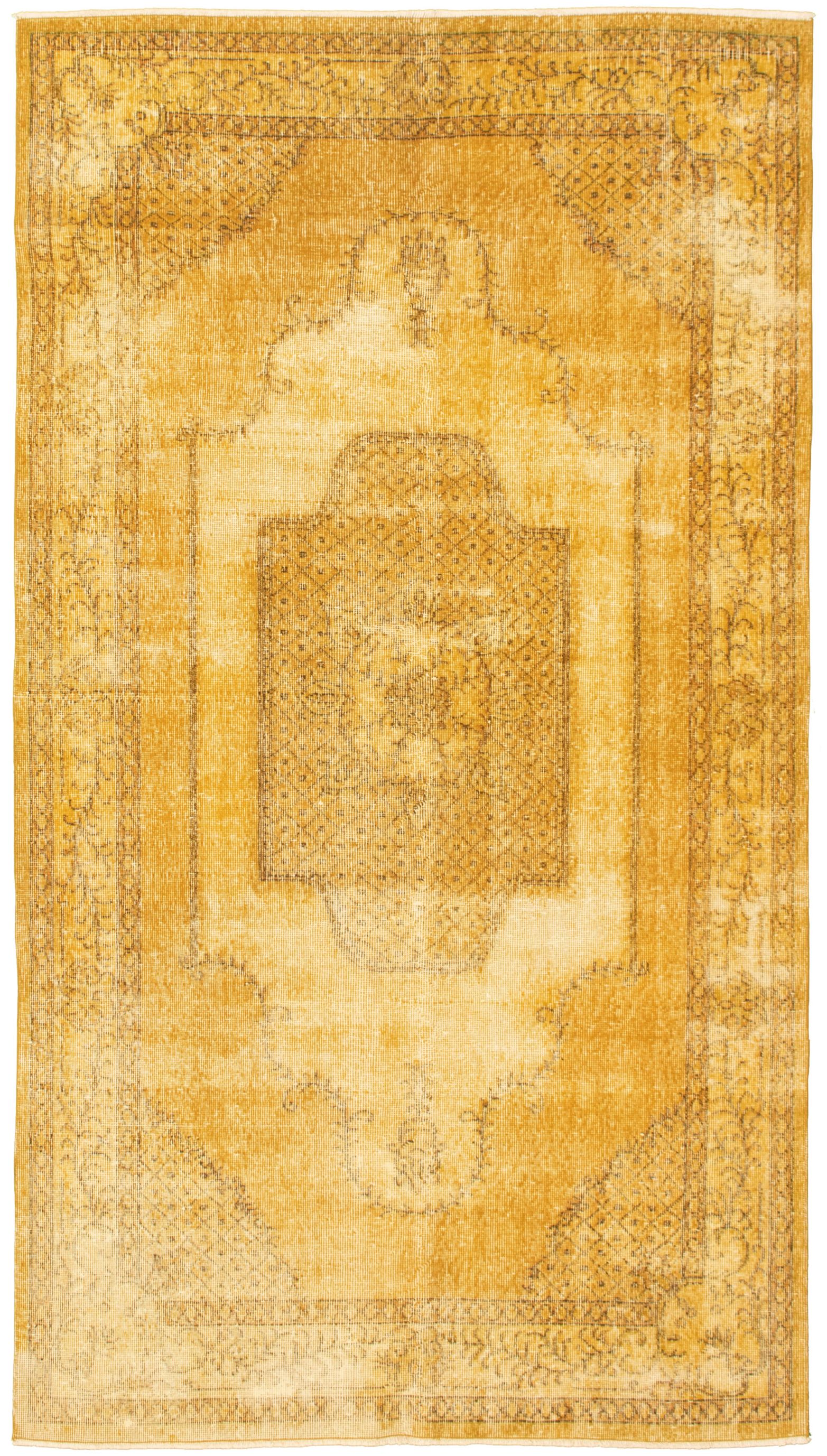 Hand-knotted Color Transition Dark Gold Wool Rug 4'8" x 8'7" Size: 4'8" x 8'7"  