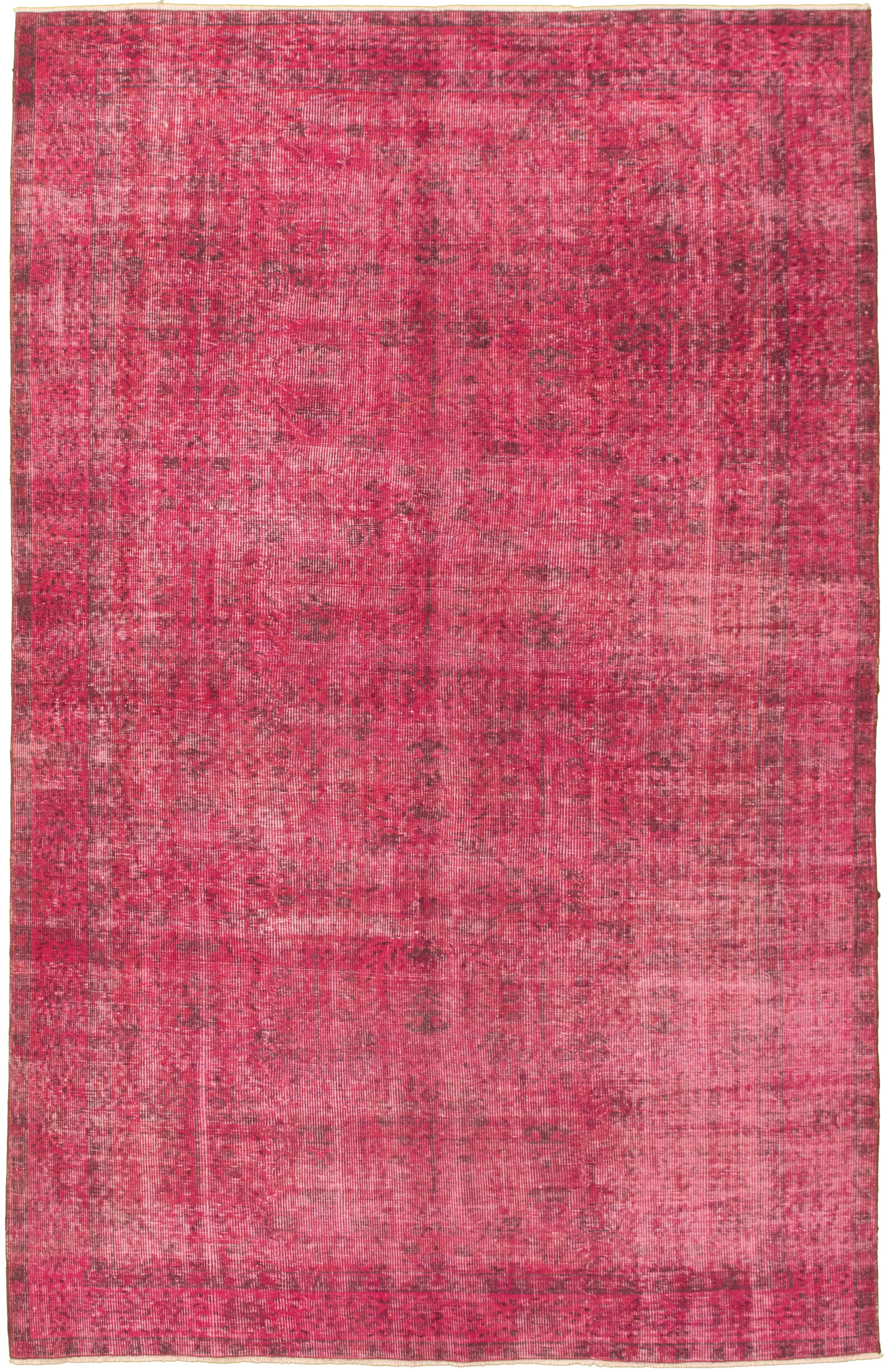 Hand-knotted Color Transition Dark Pink Wool Rug 5'9" x 8'11" Size: 5'9" x 8'11"  