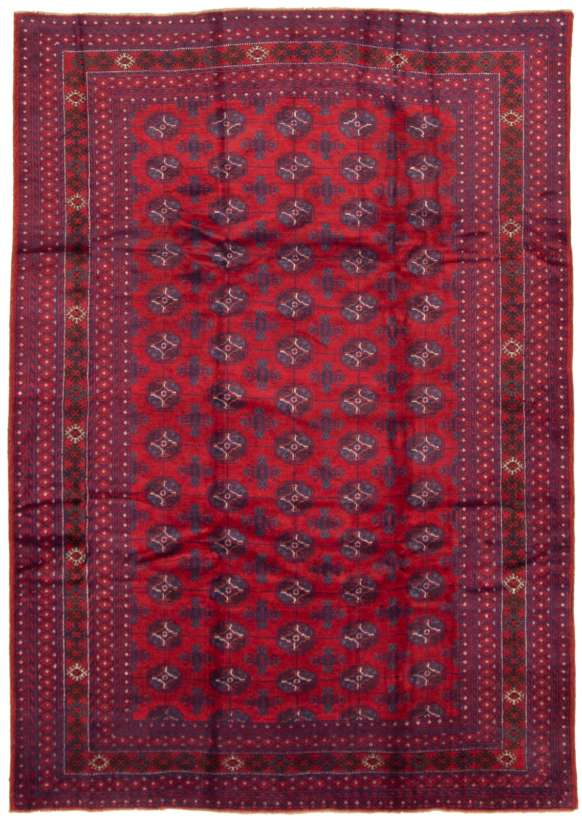 Hand-knotted Teimani Red Wool Rug 6'9" x 9'6"  Size: 6'9" x 9'6"  