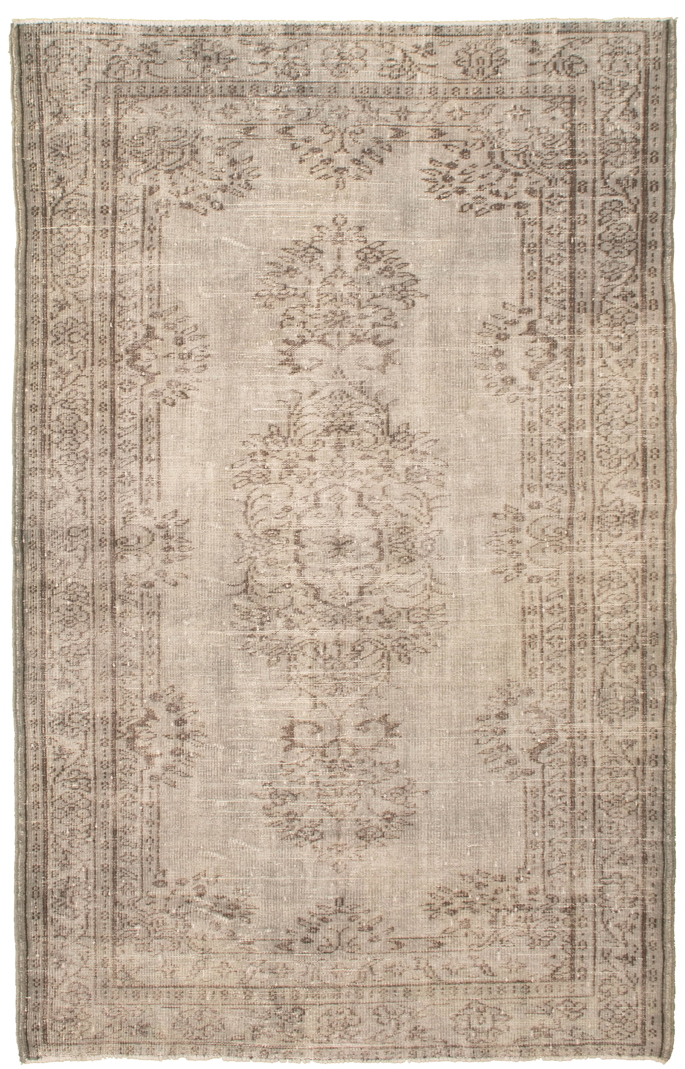 Hand-knotted Antalya Vintage Grey Wool Rug 5'5" x 8'10" Size: 5'5" x 8'10"  