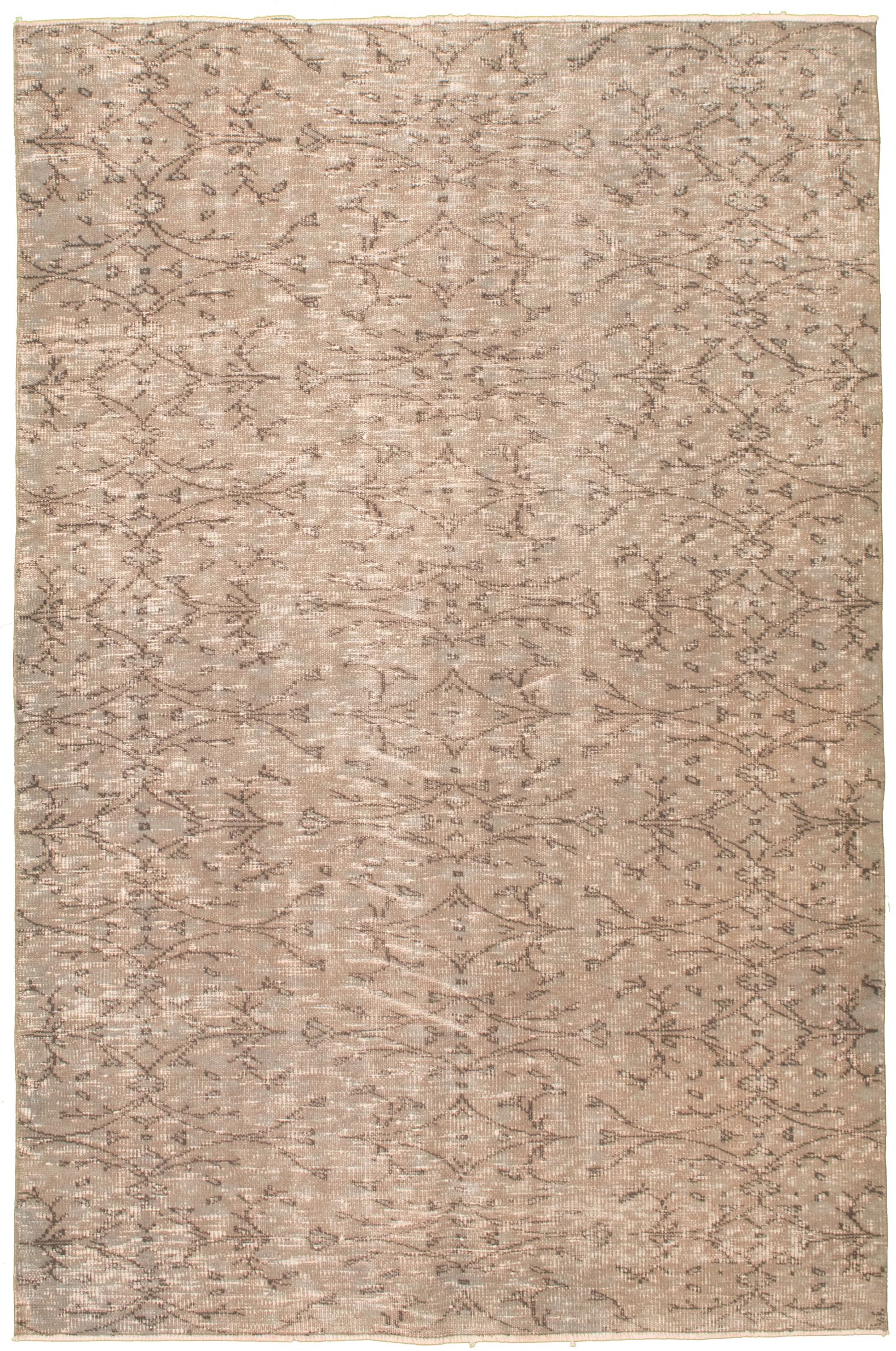 Hand-knotted Melis Vintage Khaki Wool Rug 5'3" x 8'2" Size: 5'3" x 8'2"  