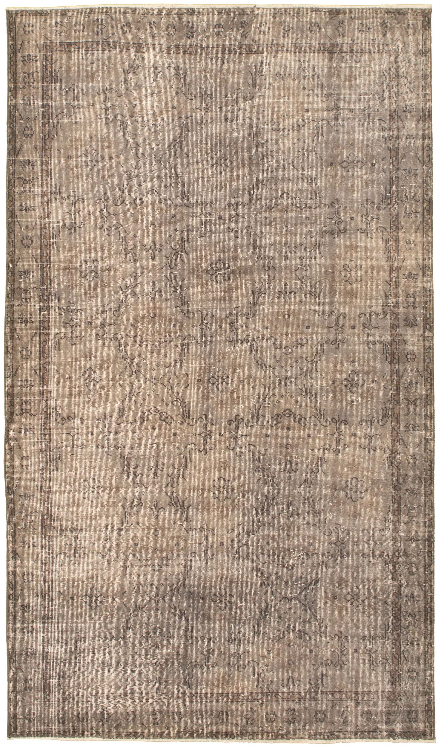 Hand-knotted Melis Vintage Grey Wool Rug 4'10" x 8'6" Size: 4'10" x 8'6"  