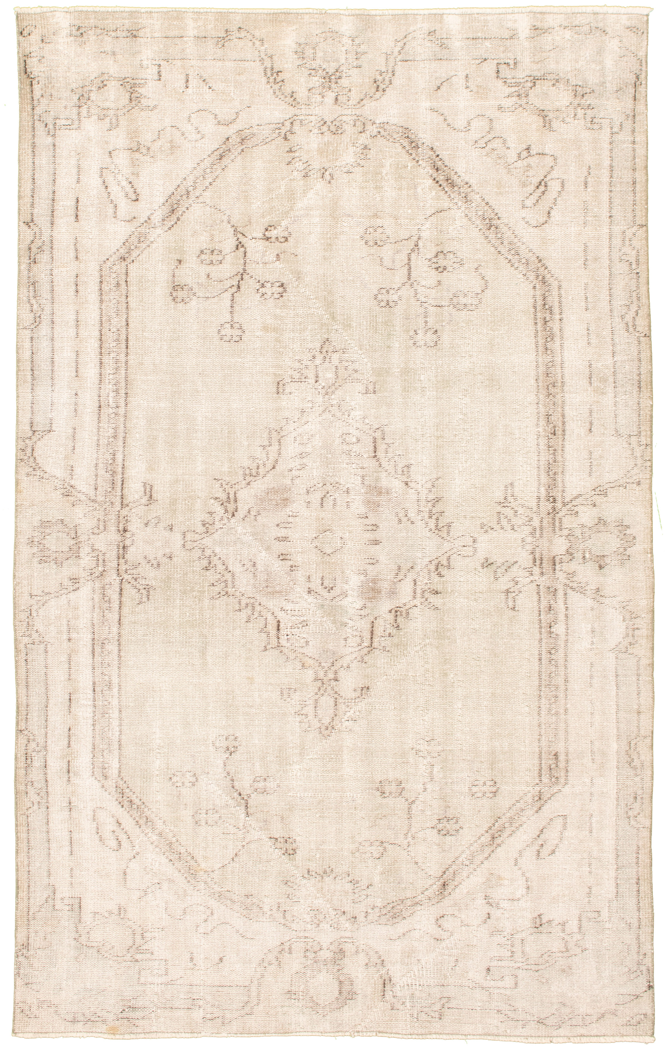 Hand-knotted Antalya Vintage Light Green Wool Rug 5'3" x 8'10" Size: 5'3" x 8'10"  