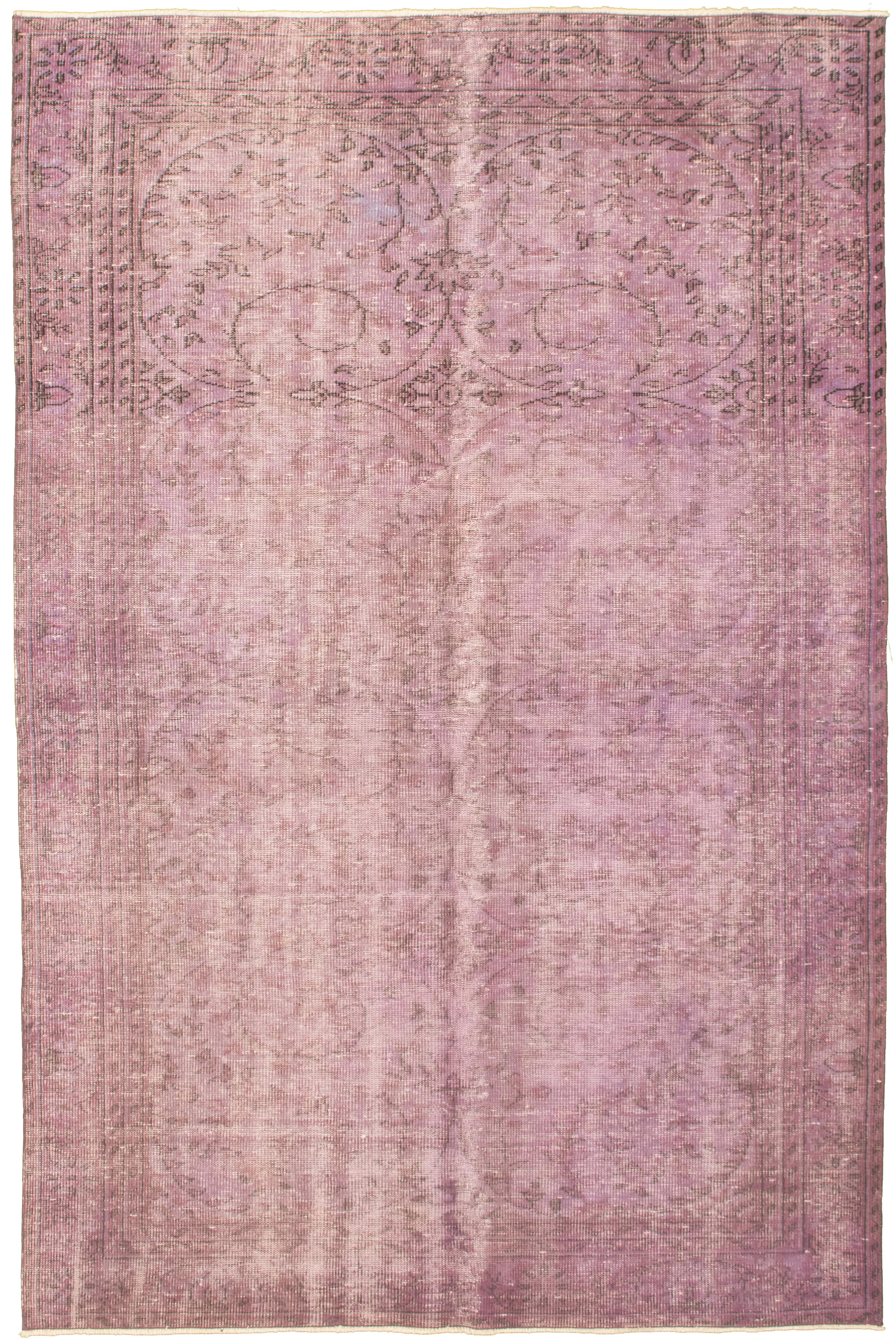 Hand-knotted Color Transition Purple Wool Rug 5'9" x 8'10" Size: 5'9" x 8'10"  