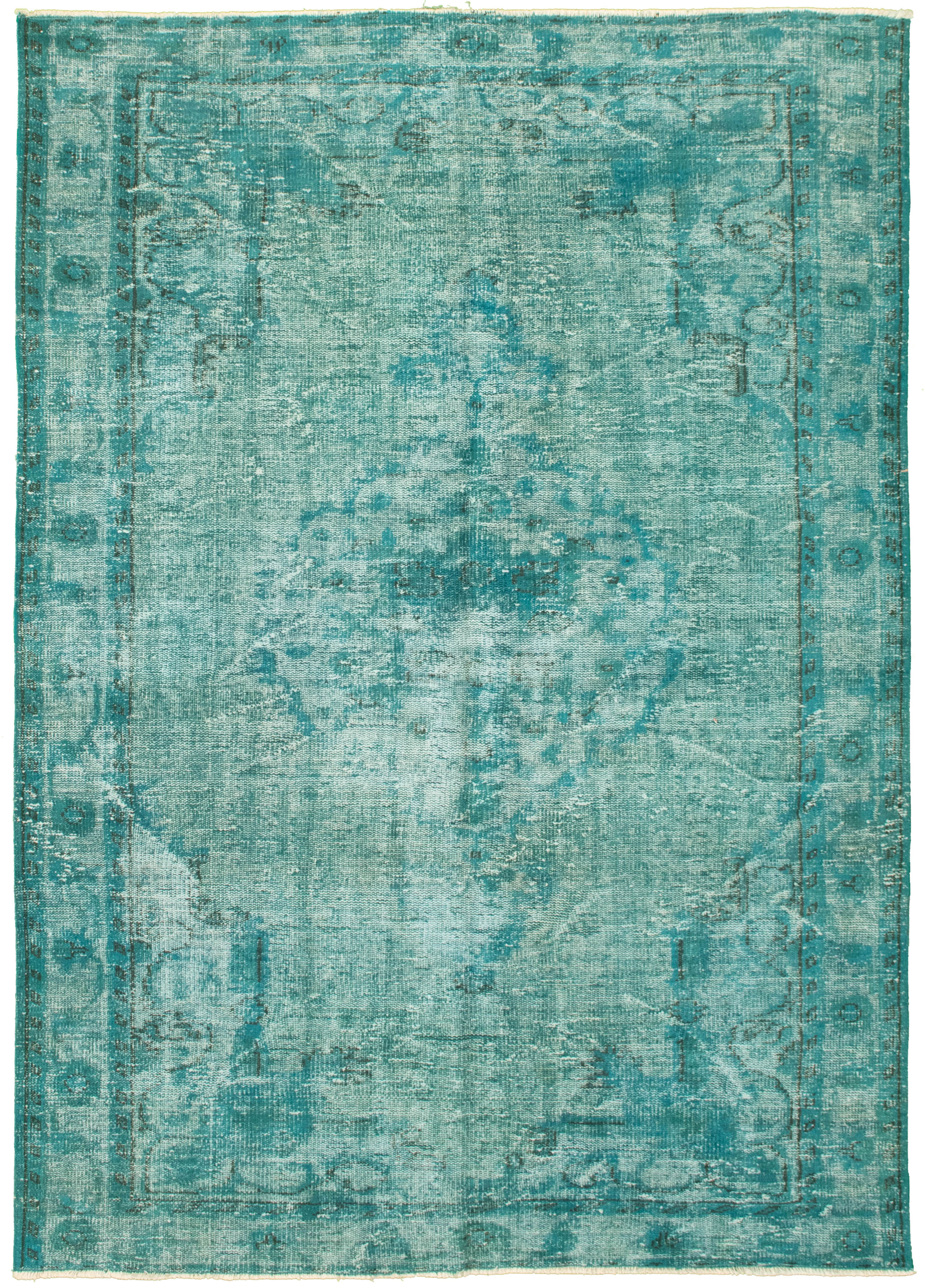 Hand-knotted Color Transition Teal Wool Rug 5'5" x 7'10" Size: 5'5" x 7'10"  