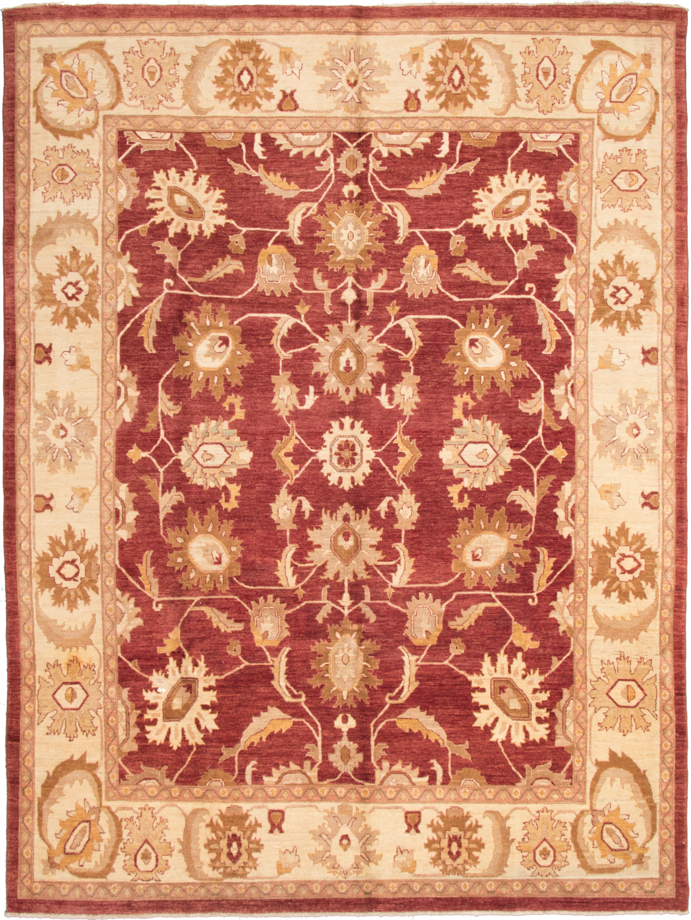 Hand-knotted Chobi Finest Dark Red Wool Rug 9'8" x 12'10" Size: 9'8" x 12'10"  